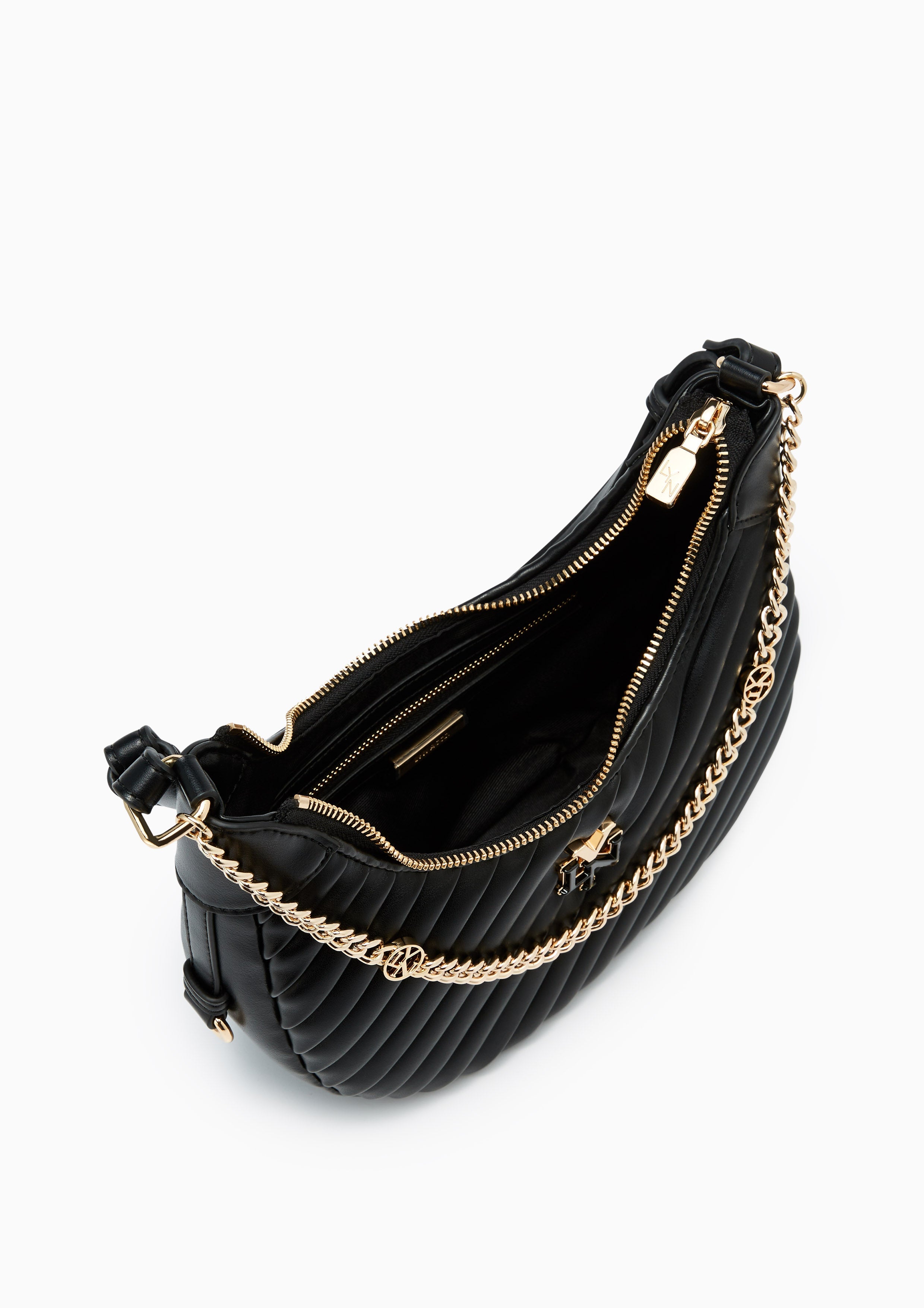 Pleat Rexha M Shoulder Bag - Black