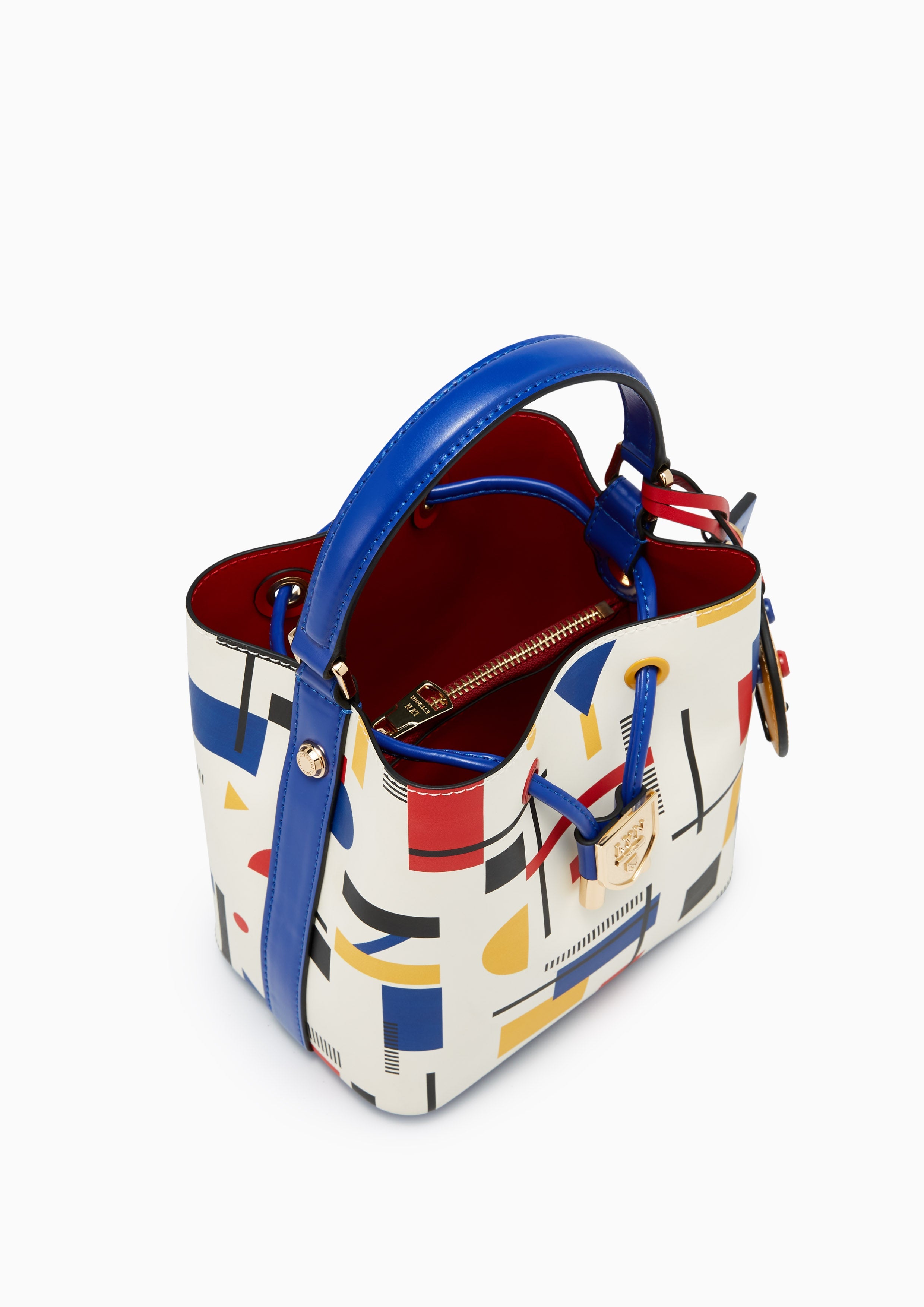 Re-Edit Bauhaus Bucket Bag - Printed White