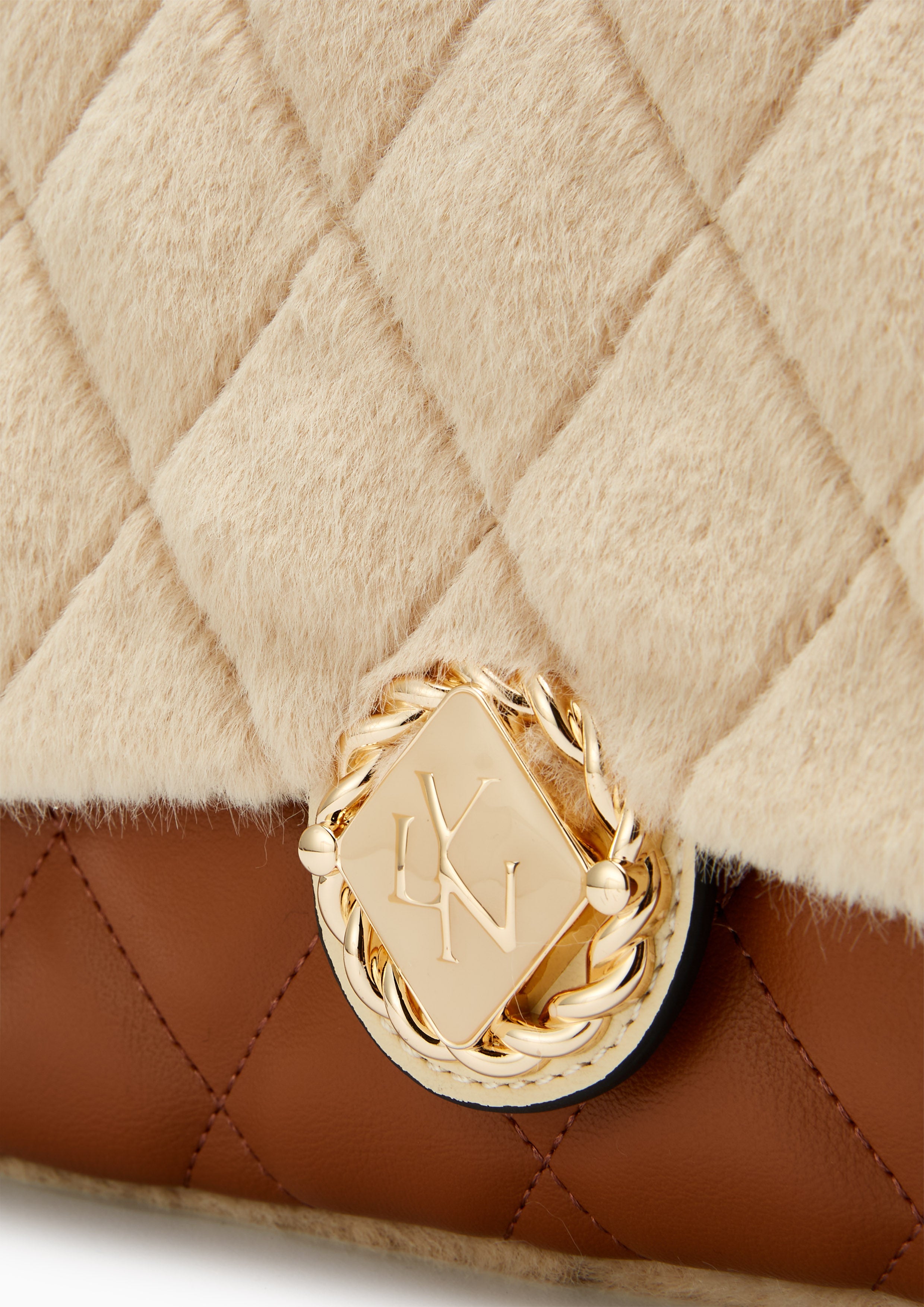 Nico Fur M Crossbody Bag - Beige