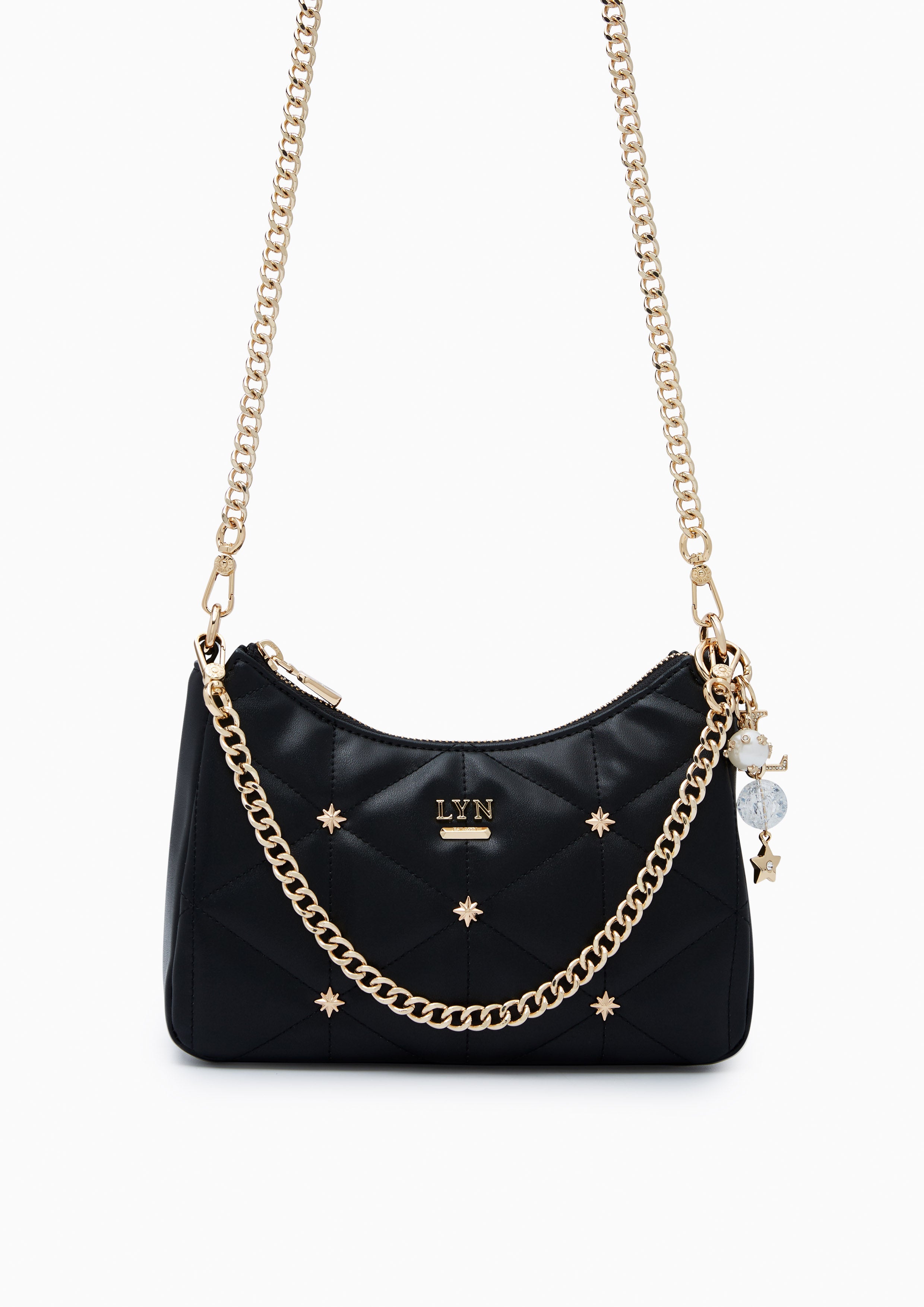 North Tricia Star Quilted Shoulder Bag - Black