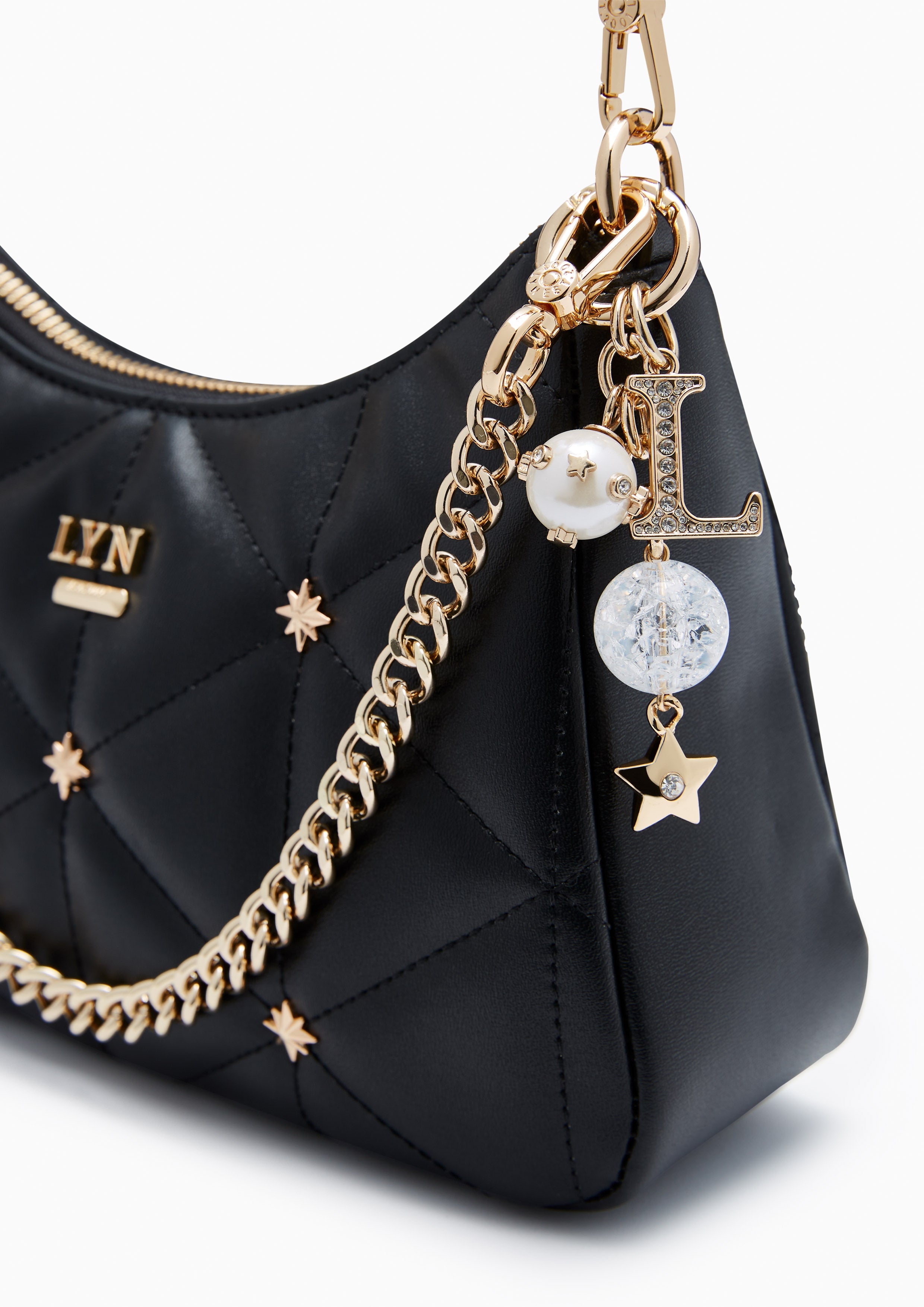 North Tricia Star Quilted Shoulder Bag - Black