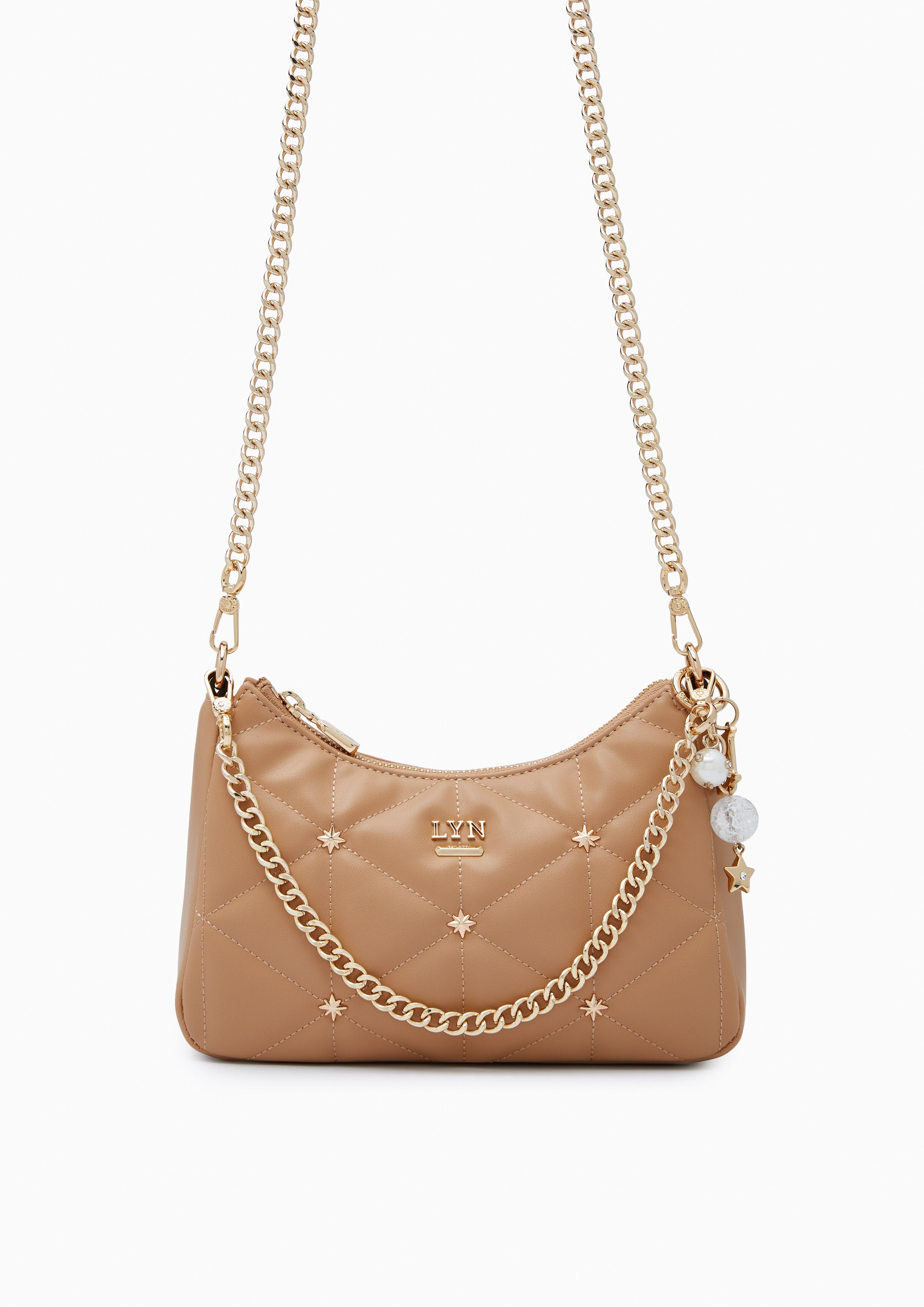 North Tricia Star Quilted Shoulder Bag - Light Brown