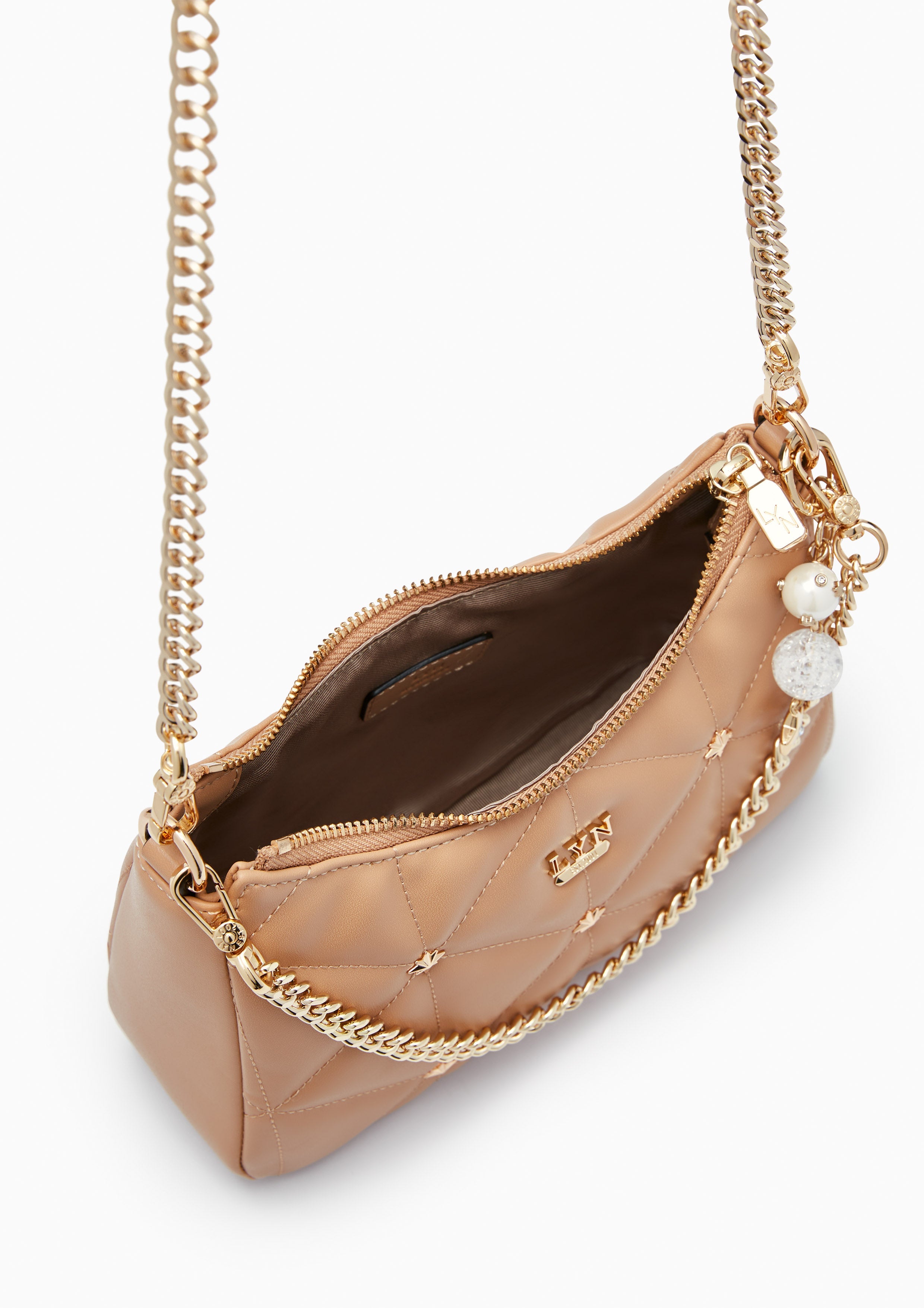 North Tricia Star Quilted Shoulder Bag - Light Brown