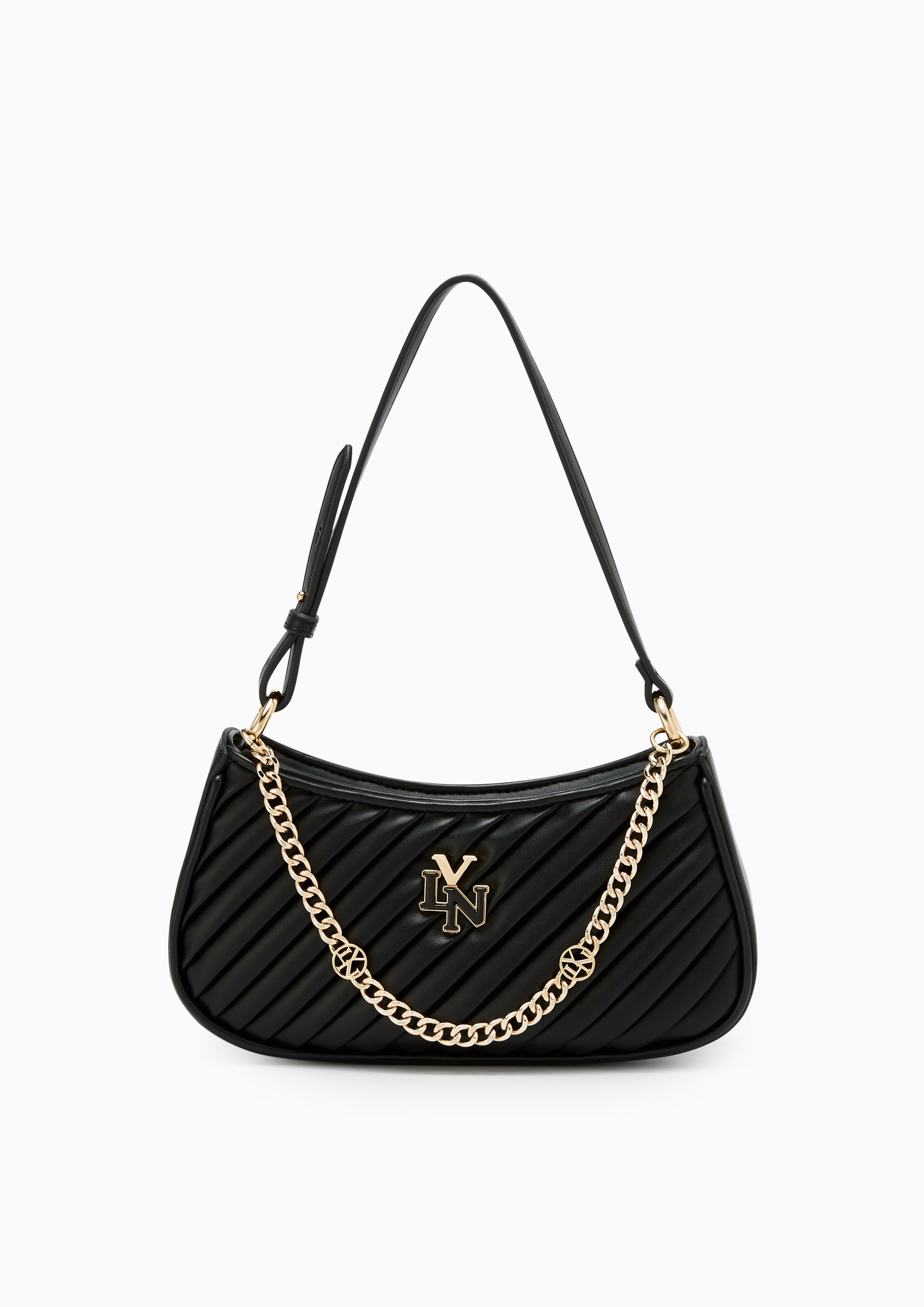 Pleat Brighton Shoulder Bag - Black