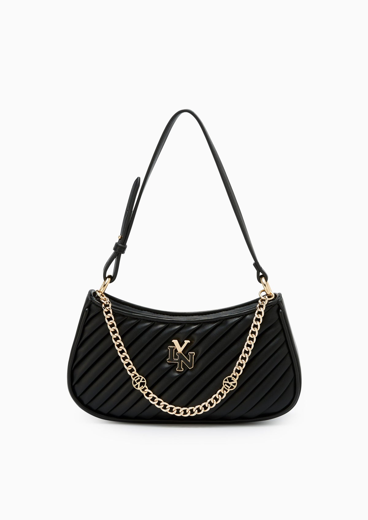 Pleat Brighton Shoulder Bag - Black