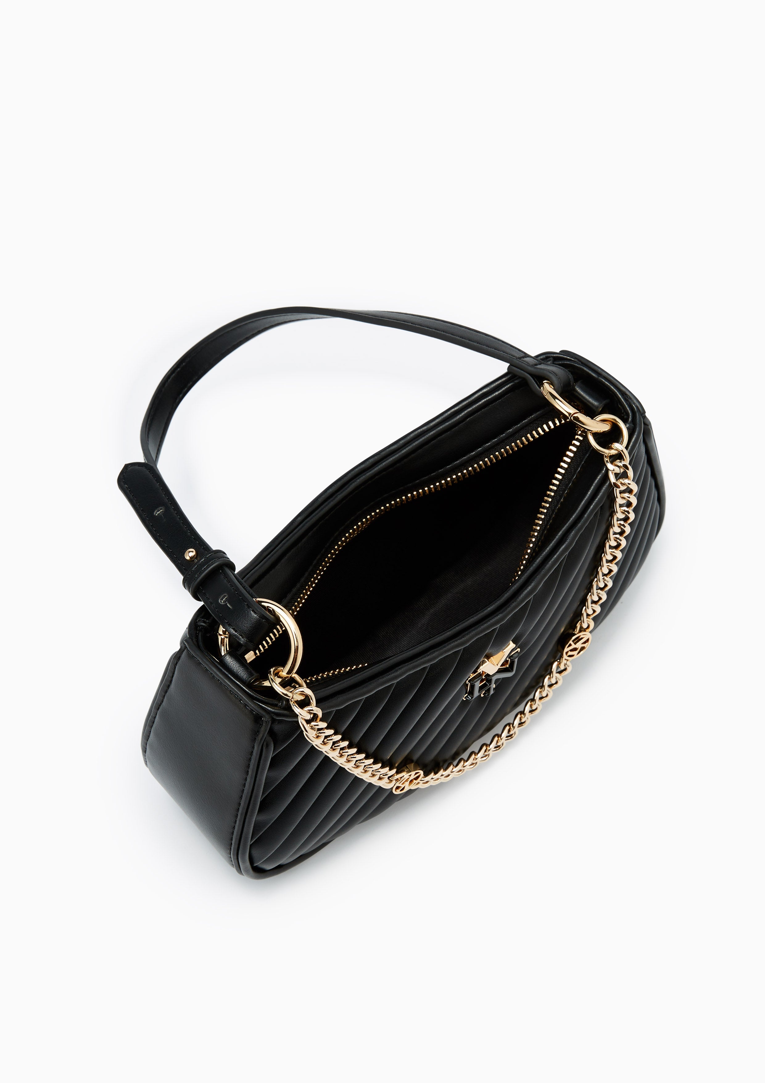 Pleat Brighton Shoulder Bag - Black