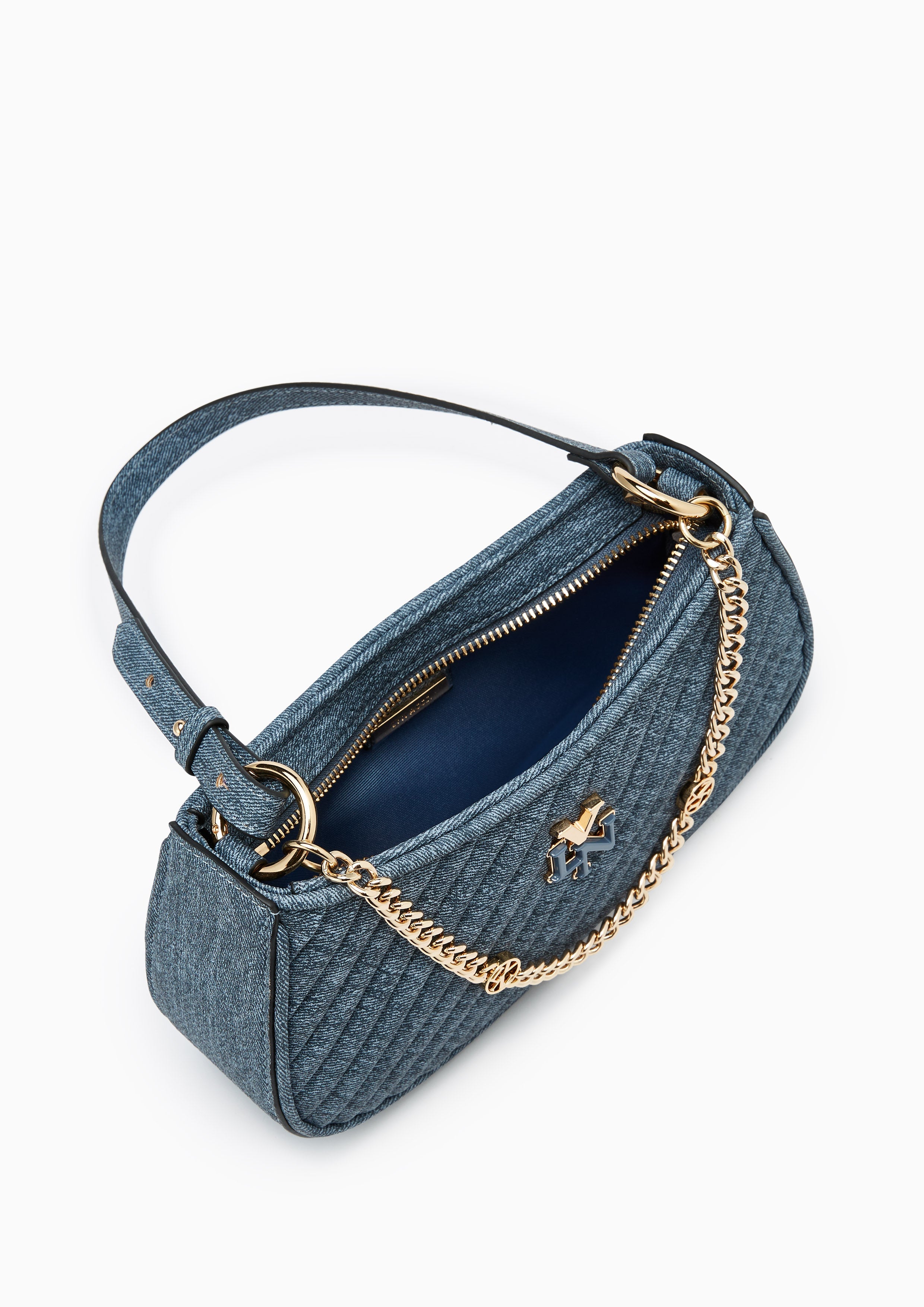 Pleat Brighton Shoulder Bag - Blue Variation 2