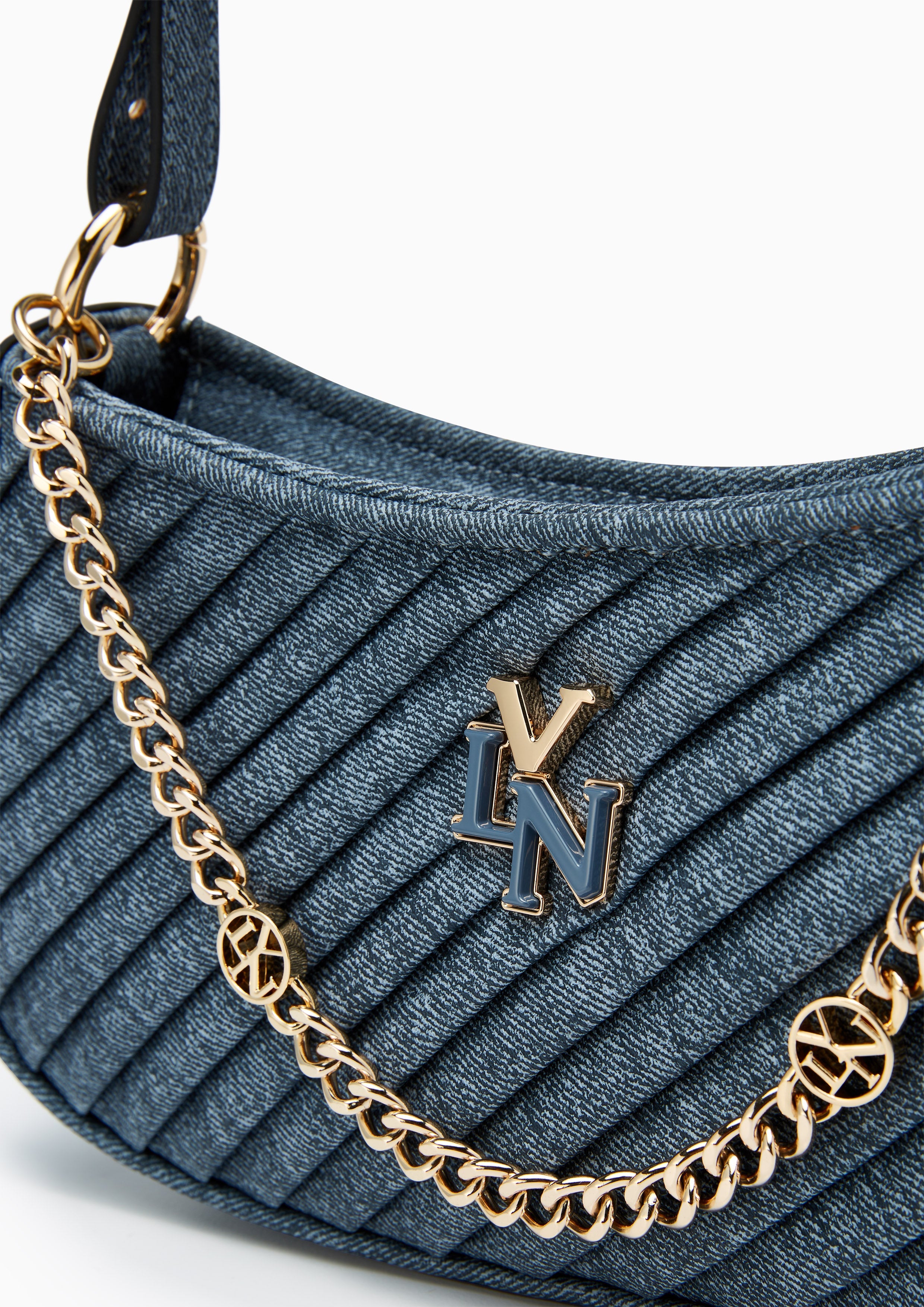 Pleat Brighton Shoulder Bag - Blue Variation 2