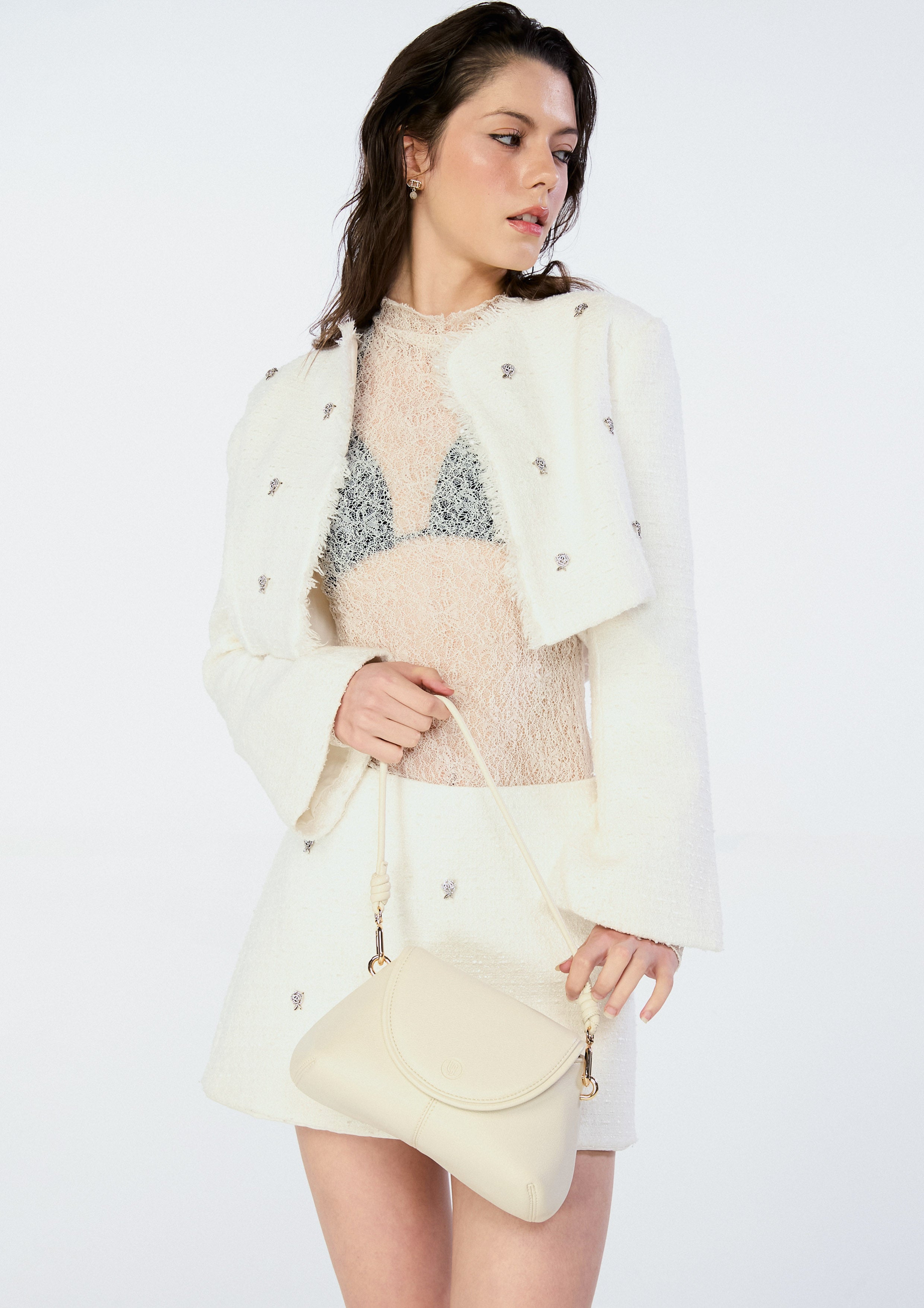 Pillow Flap Shoulder Bag - Ivory