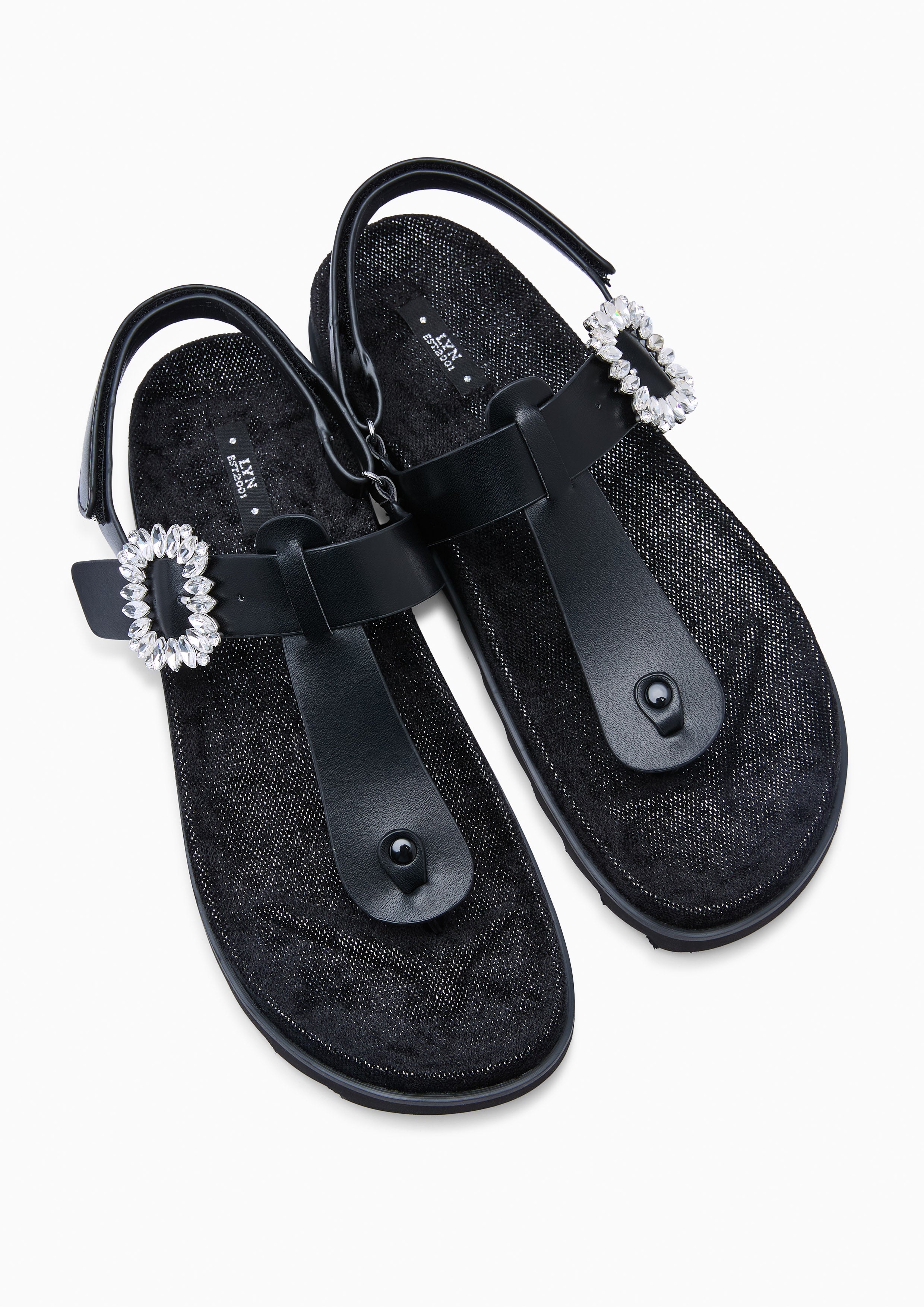 Veeni Thong Flats And Sandals - Black