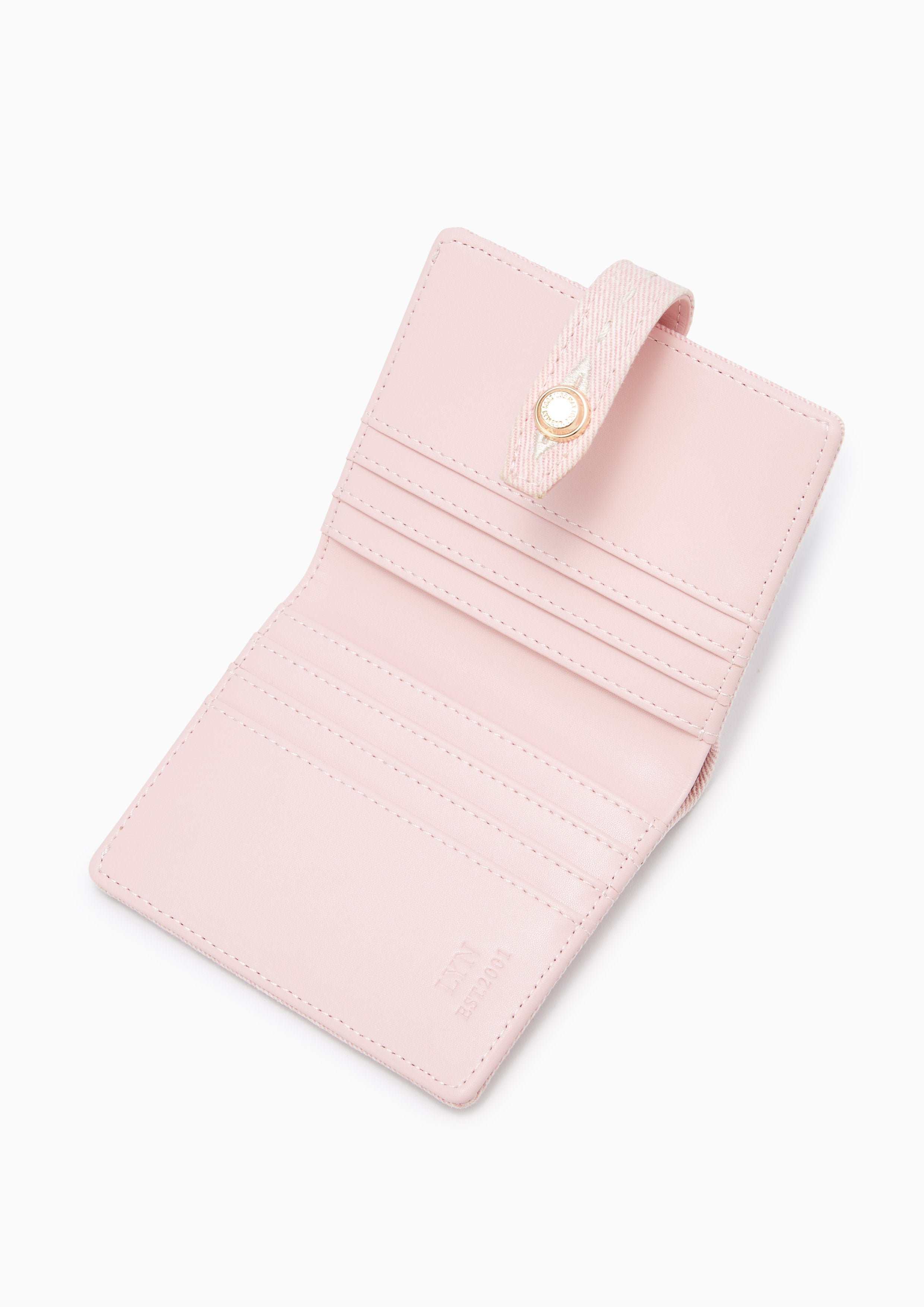 Re-Edit Stitched Bi-Fold Wallet - Light Pink