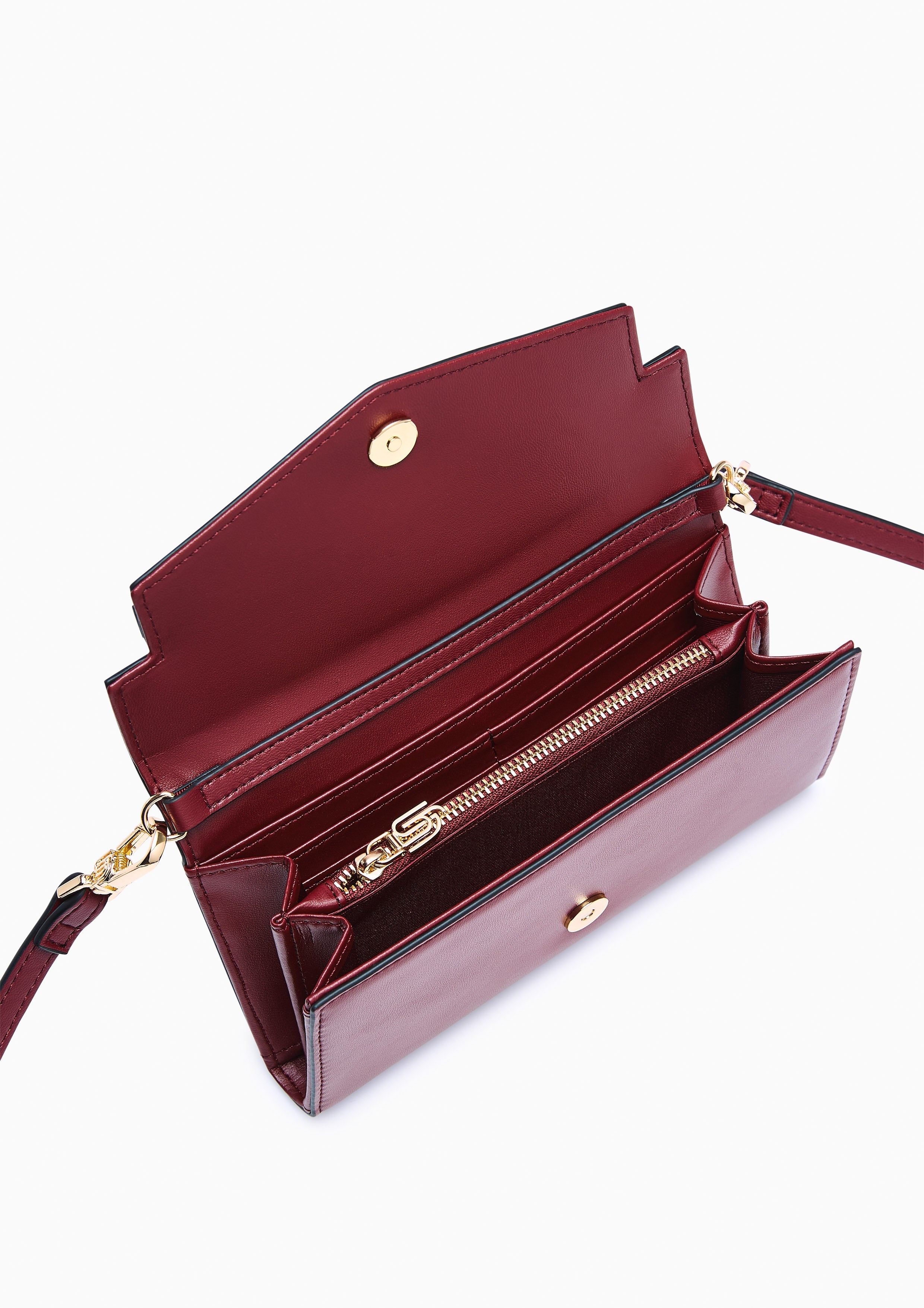 Madison Infinite Long Wallet On Chain - Dark Red