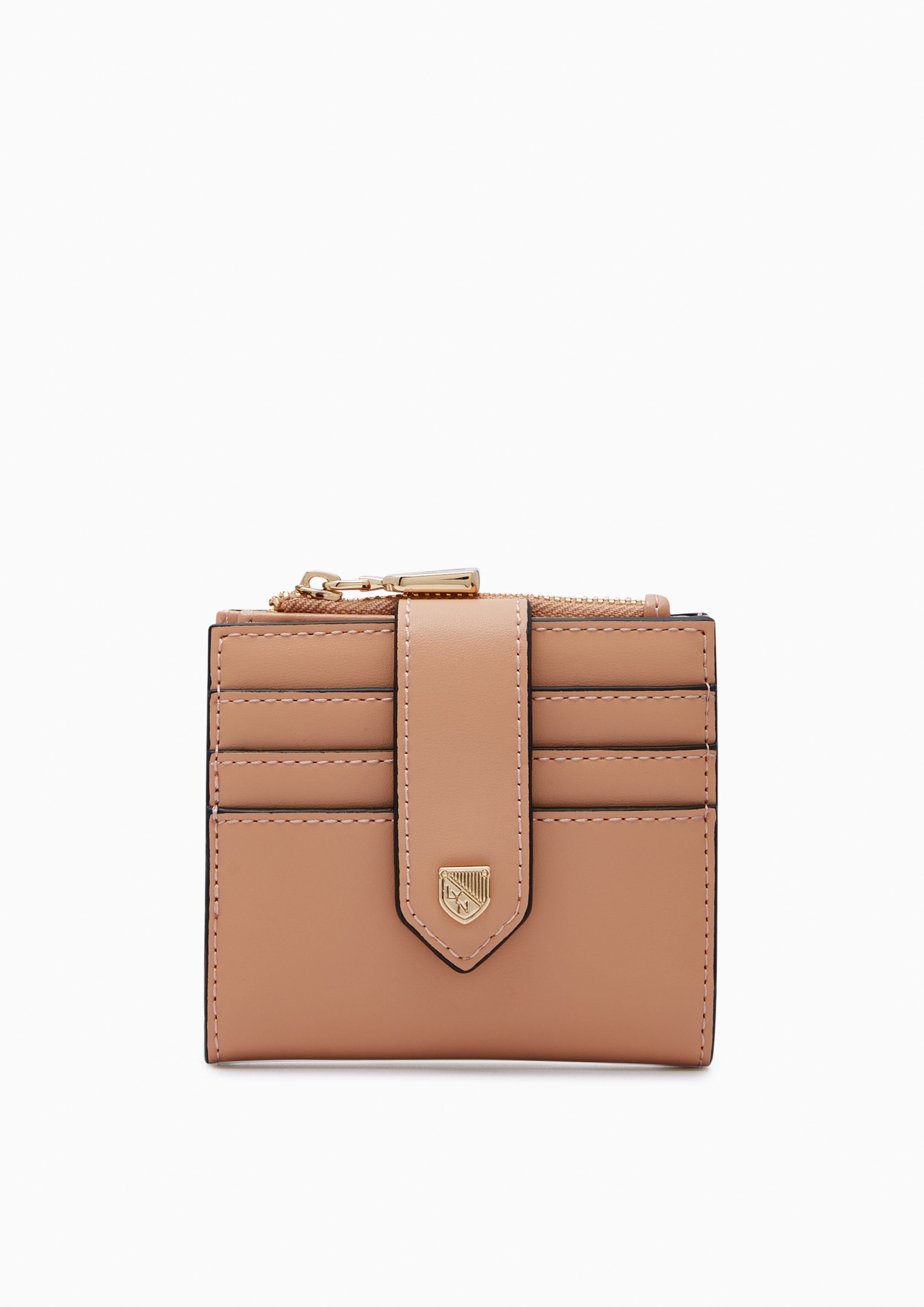 Re-Edit Slim Card Short Wallet - Light Beige