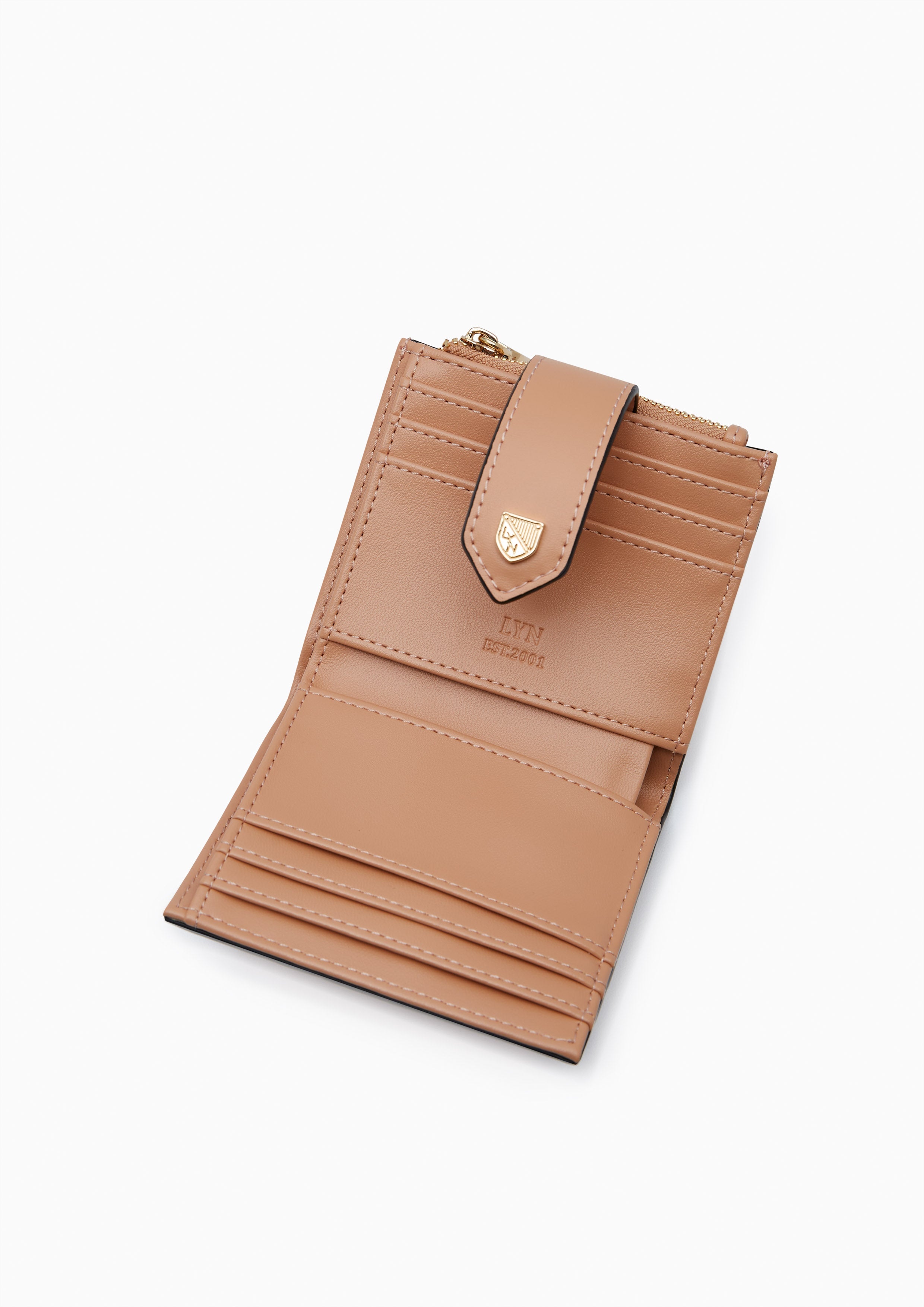 Re-Edit Slim Card Short Wallet - Light Beige