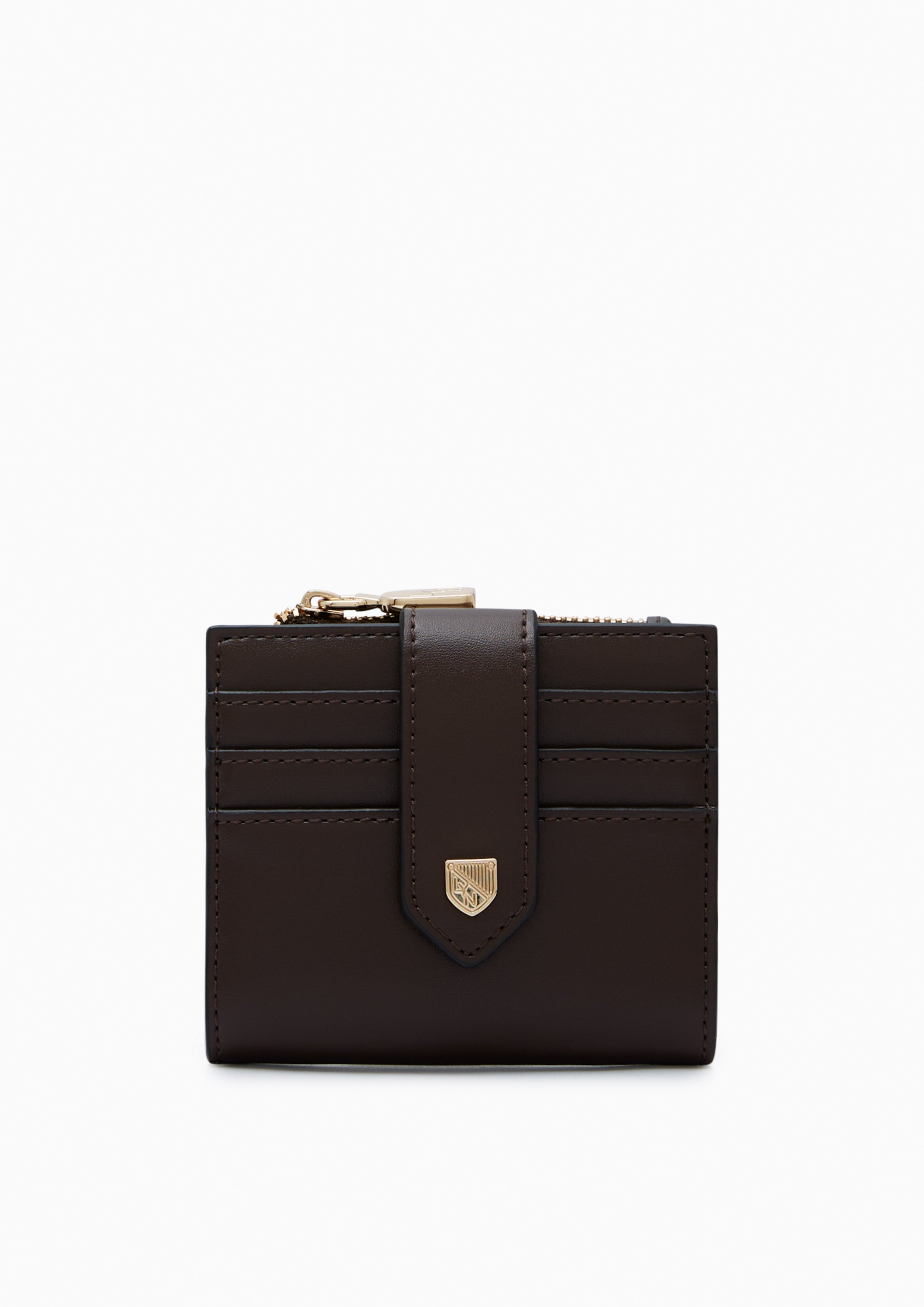 Re-Edit Slim Card Short Wallet - Dark Brown