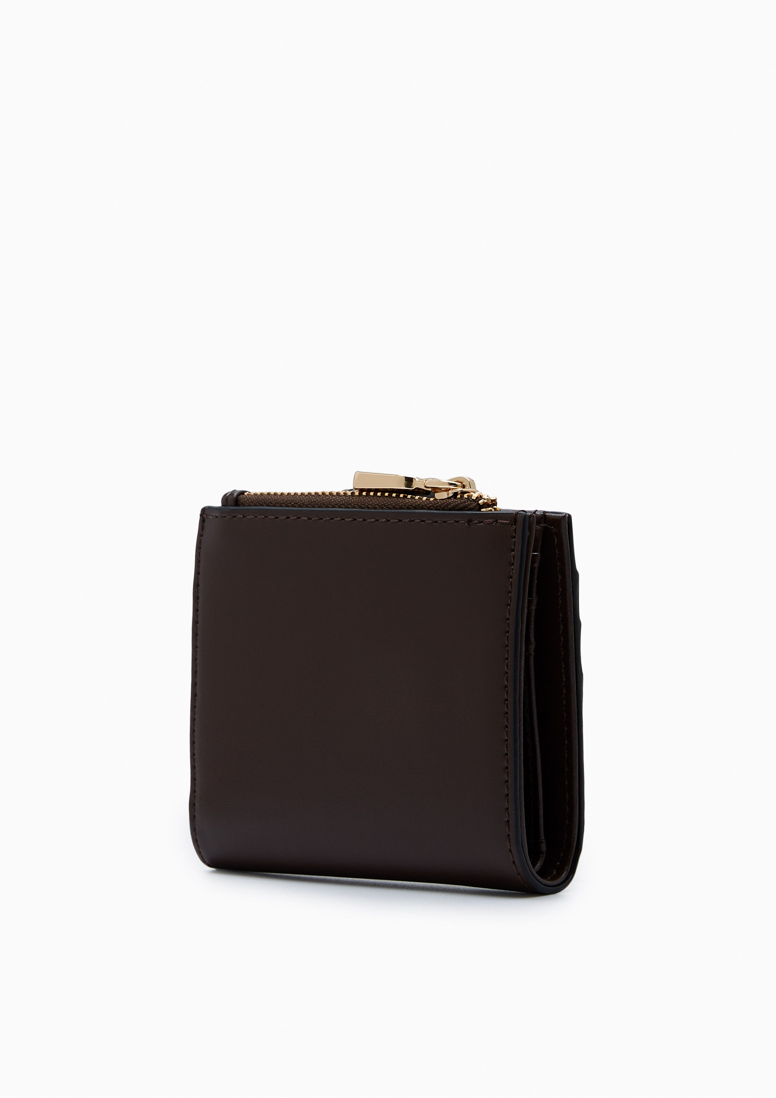 Re-Edit Slim Card Short Wallet - Dark Brown