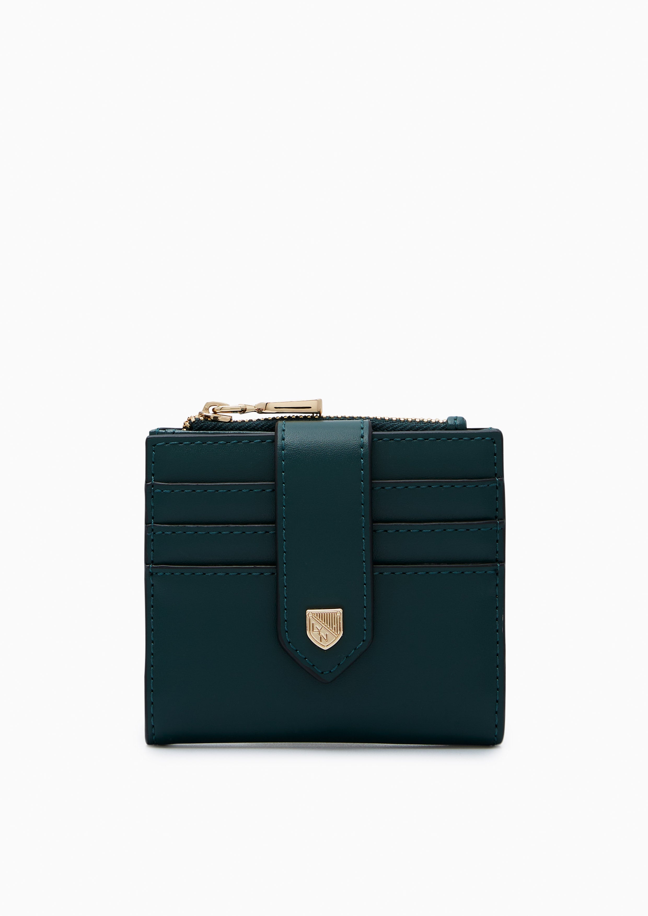 Re-Edit Slim Card Short Wallet - Dark Green
