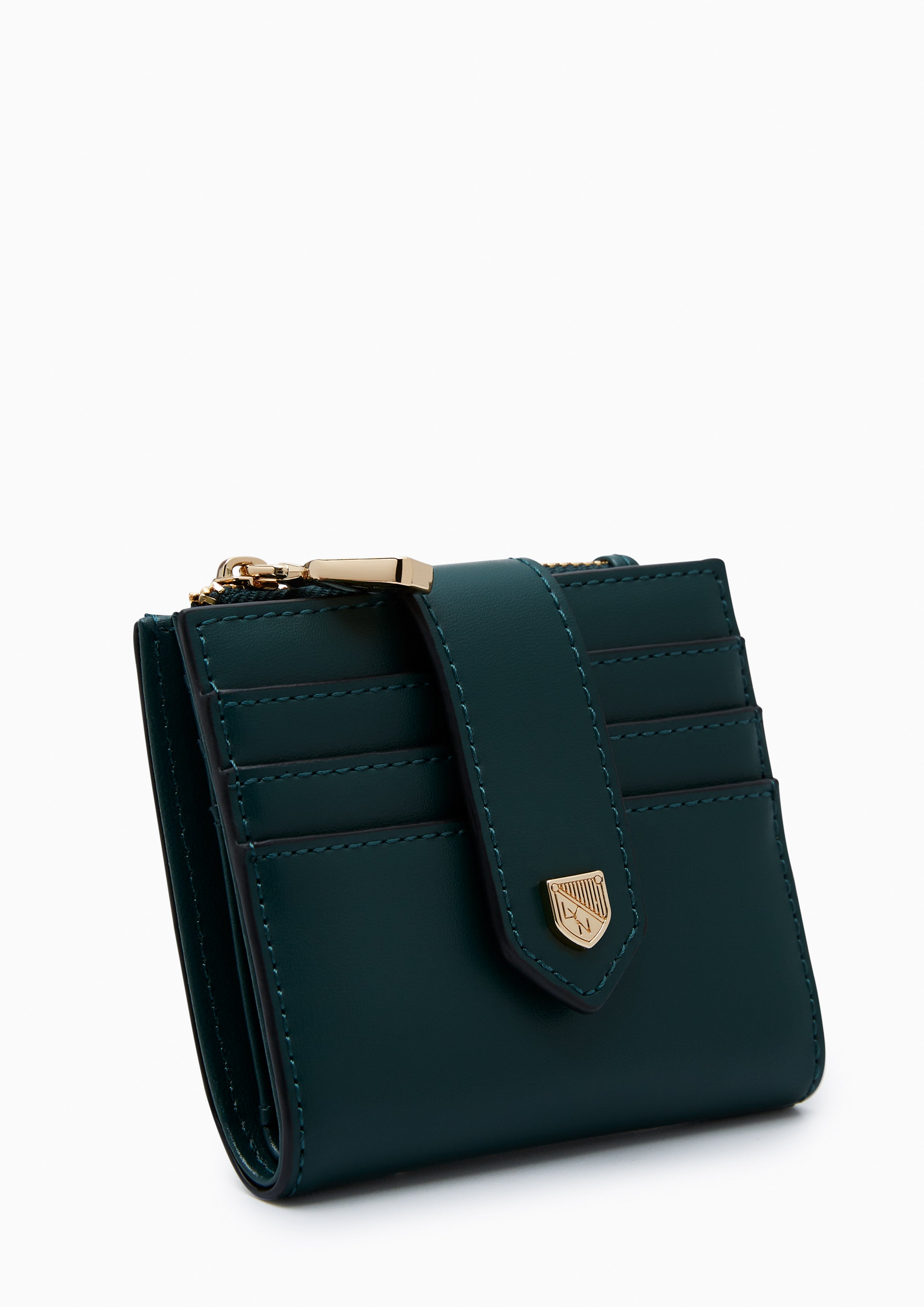 Re-Edit Slim Card Short Wallet - Dark Green