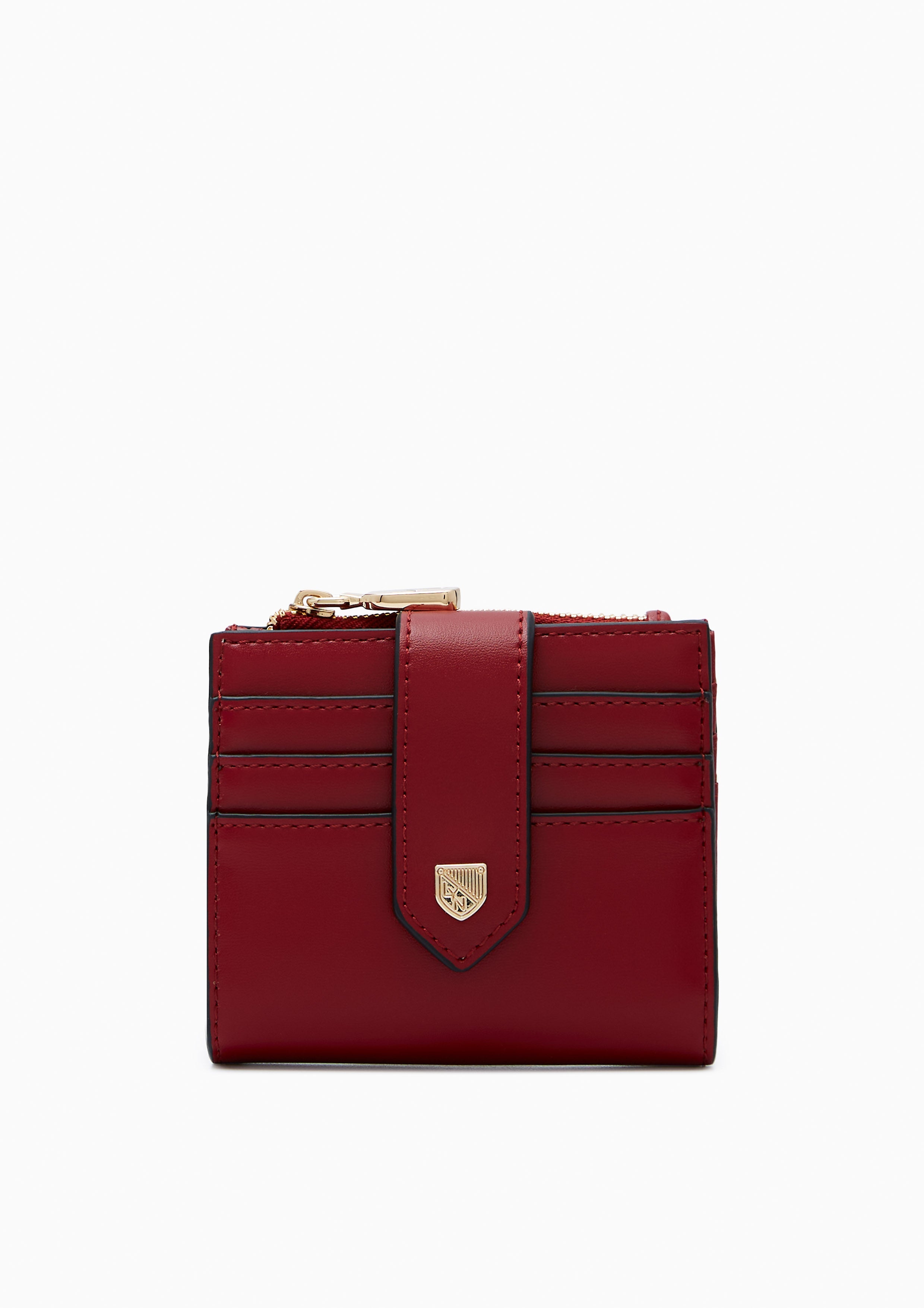 Re-Edit Slim Card Short Wallet - Red