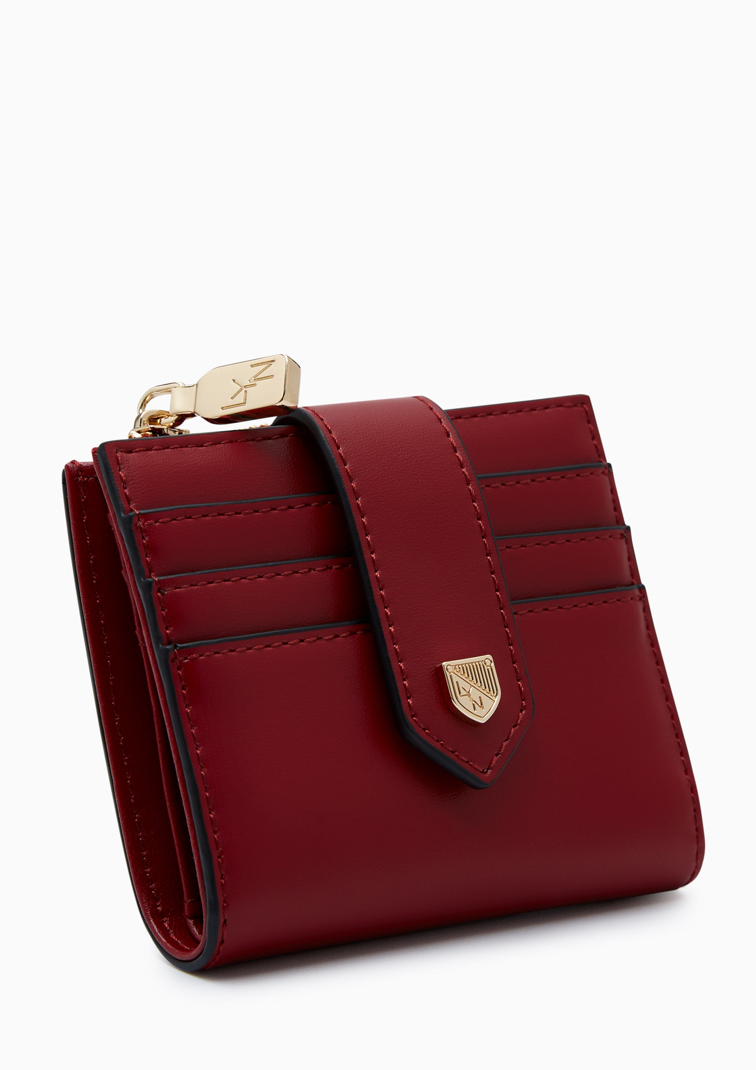 Re-Edit Slim Card Short Wallet - Red