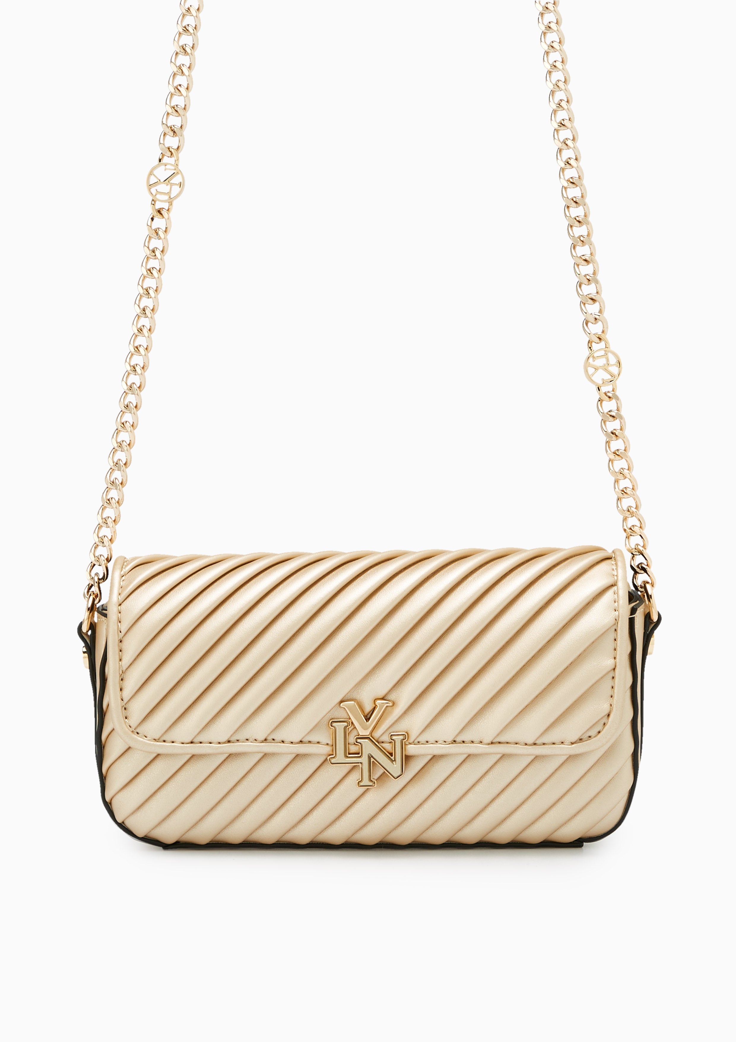 Pleat Rexha Phone Holder Wallet On Chain - Gold