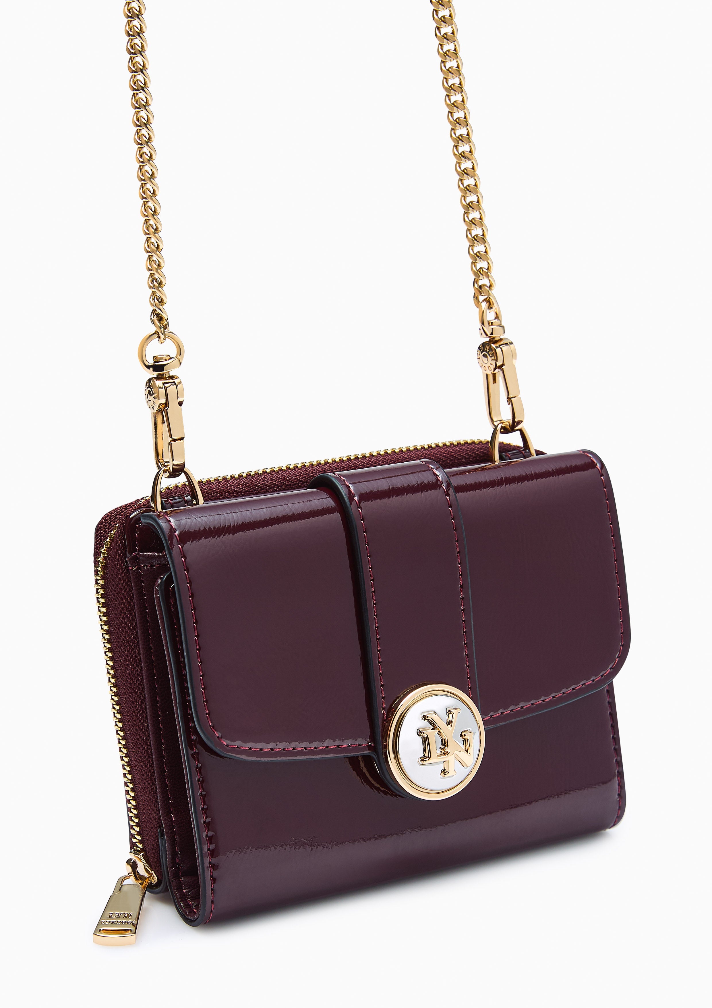 Venus Short Wallet On Chain - Dark Red