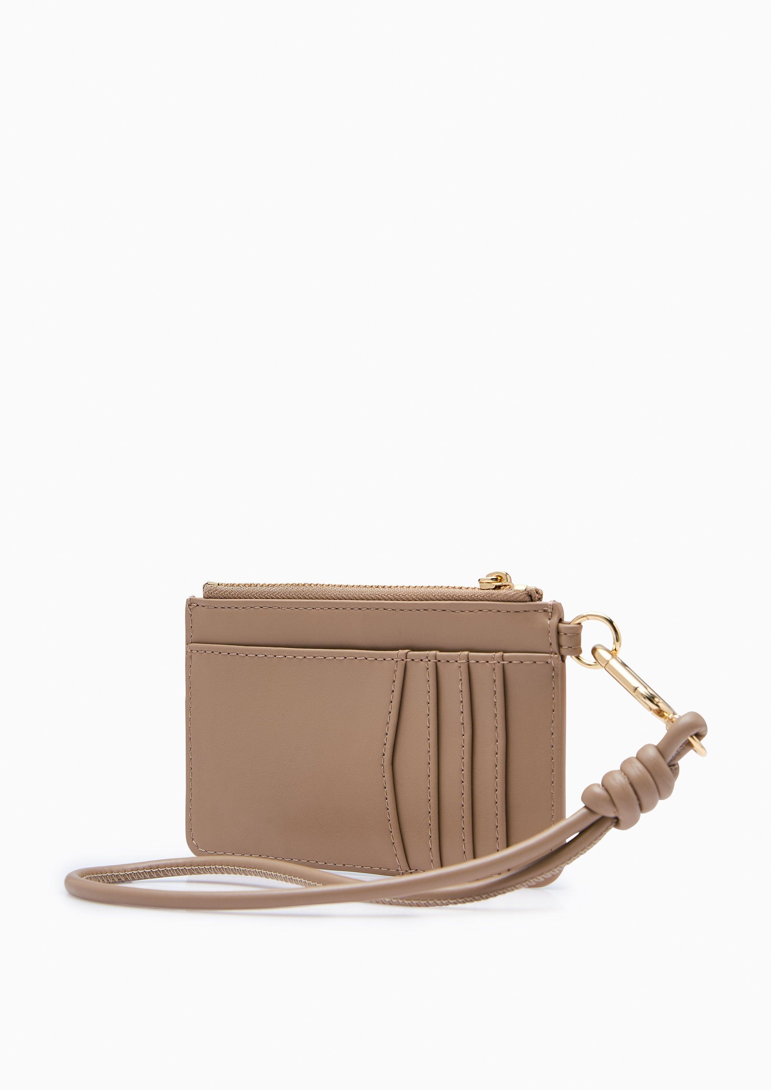 Pillow Card Holder Wallet - Light Brown