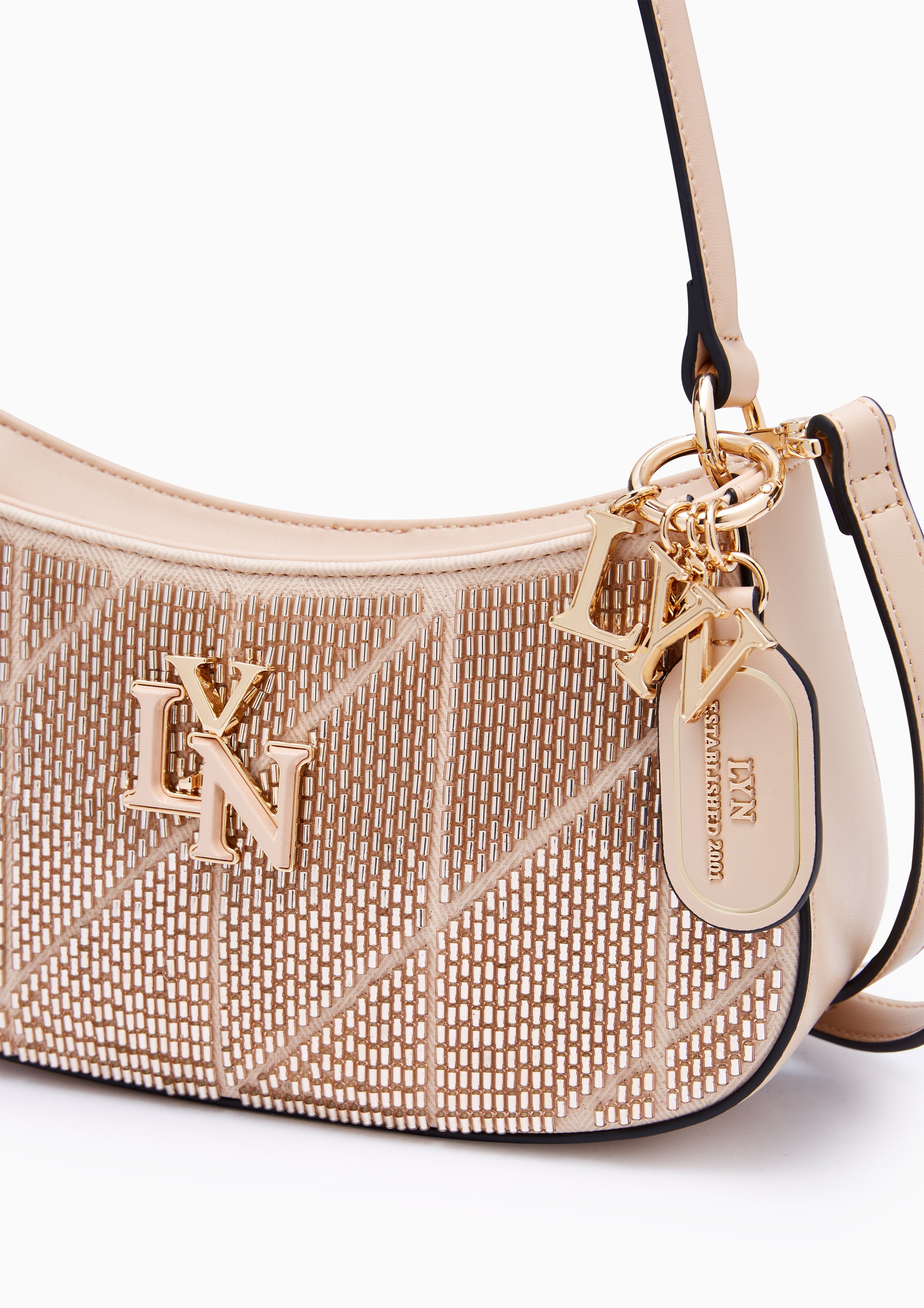 New Gastonia Rita Bead Shoulder Bag - Nude