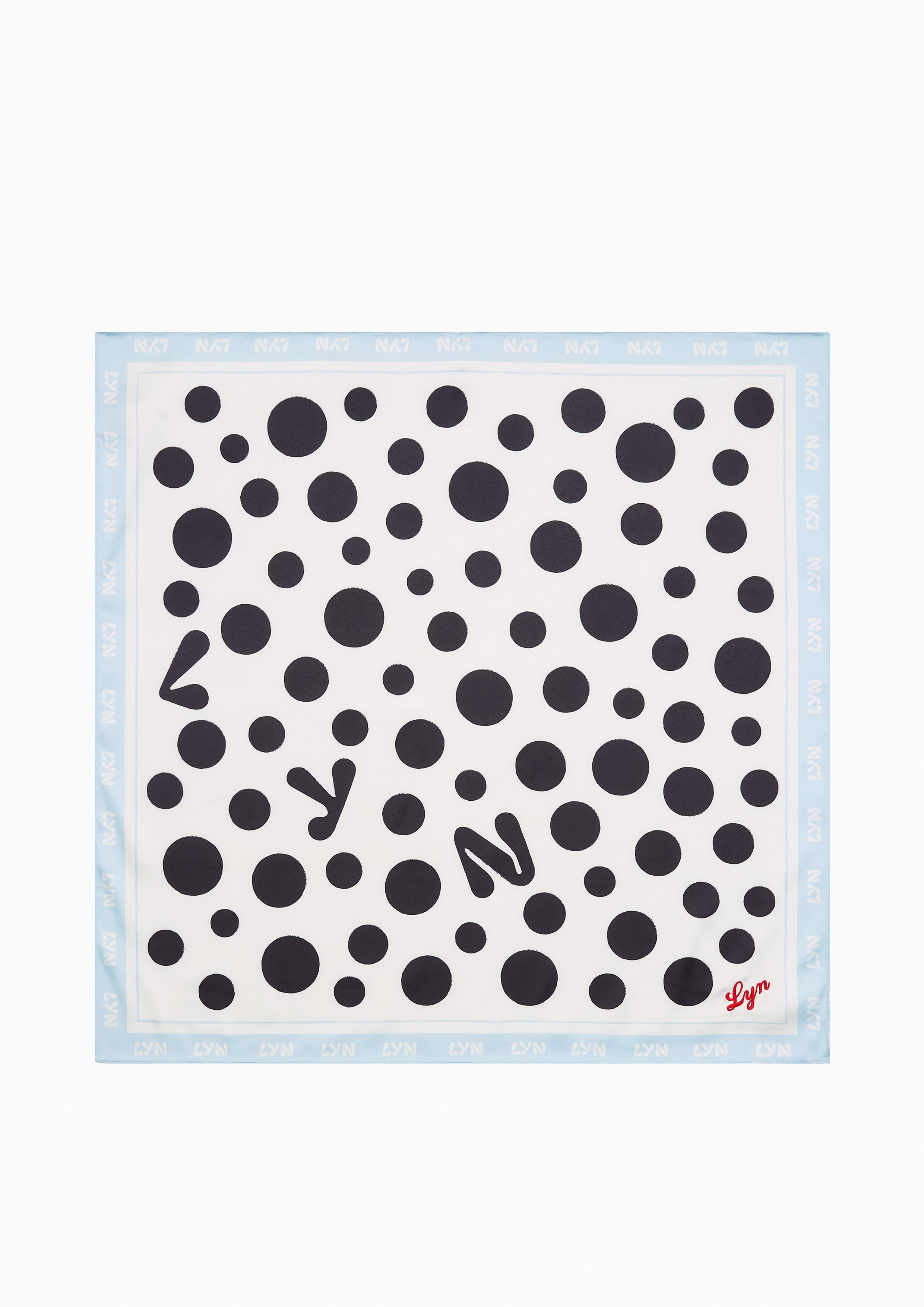 Polka Scarves And Twilly - Light Blue