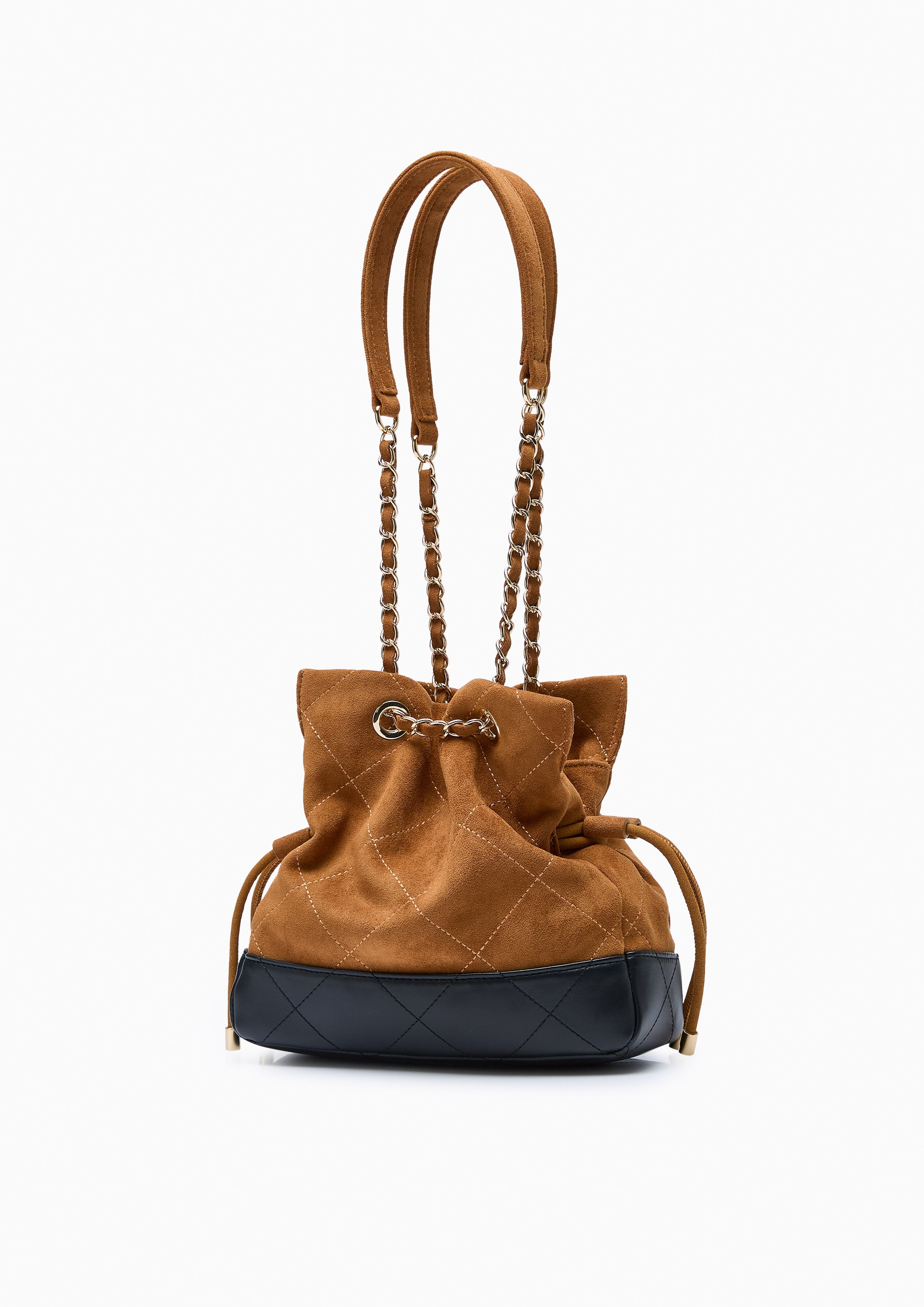Destiny I Drawstring Bucket Bag - Brown