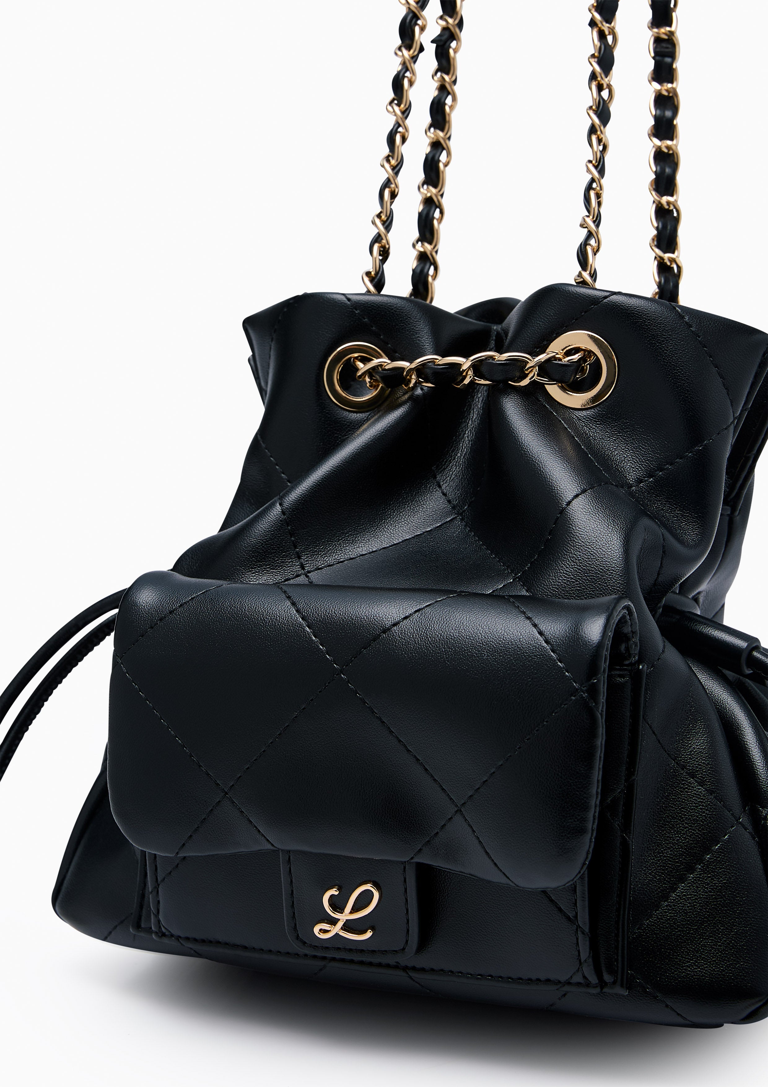 Destiny Ii Drawstring Bucket Bag - Black