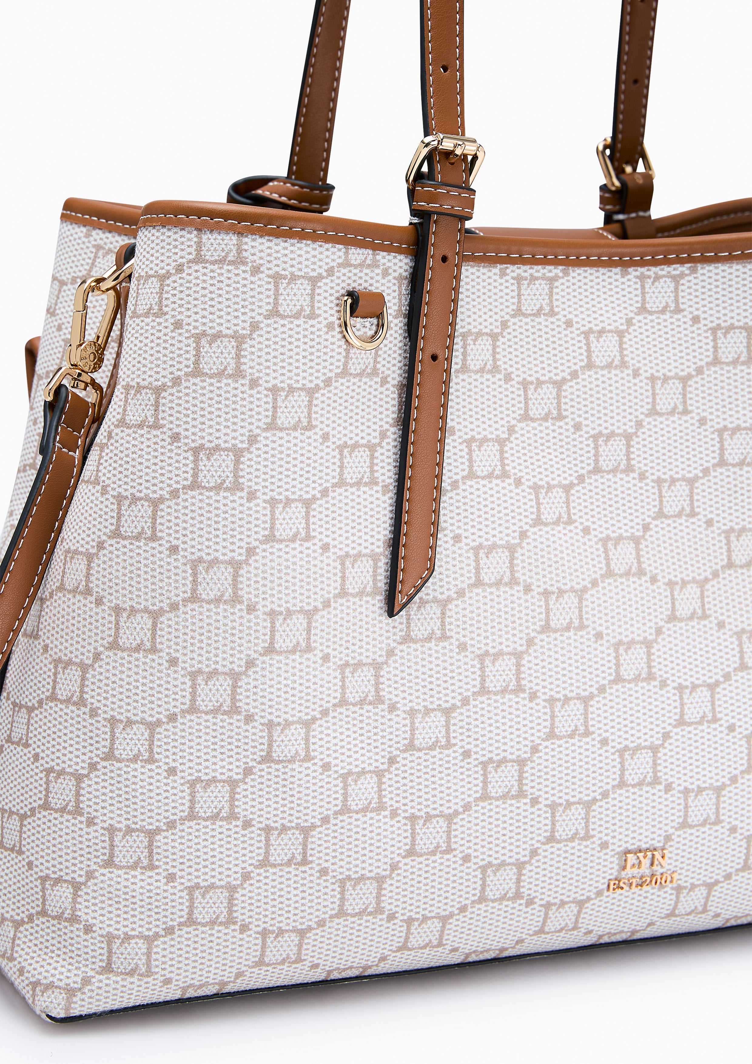 Serif XL Tote Bag - Printed Tan