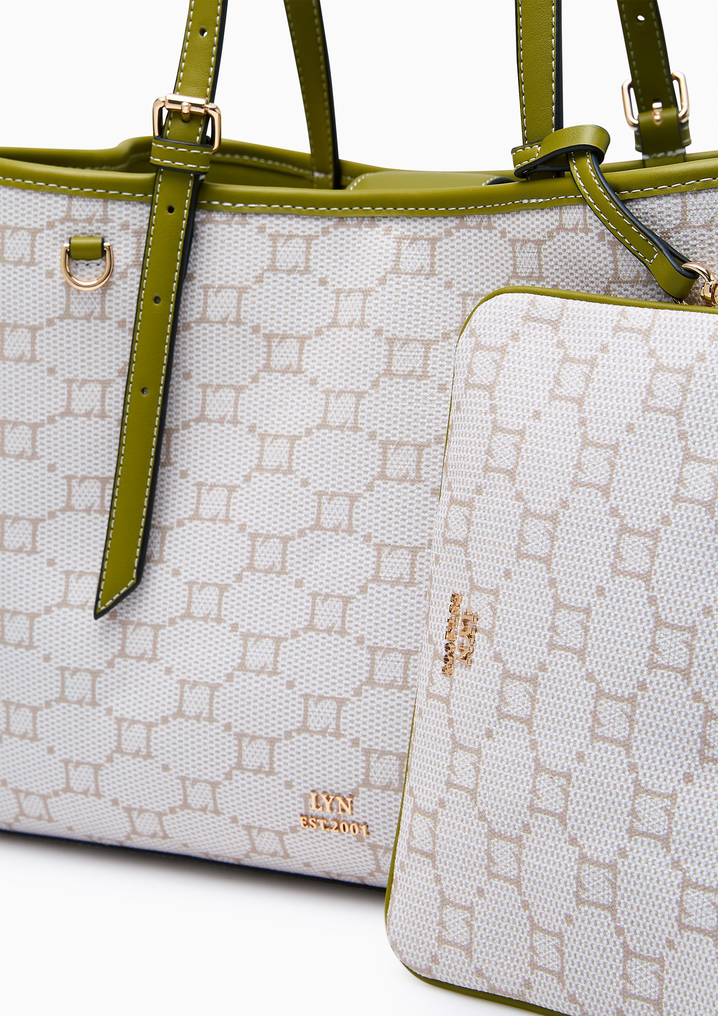 Serif XL Tote Bag - Printed Green