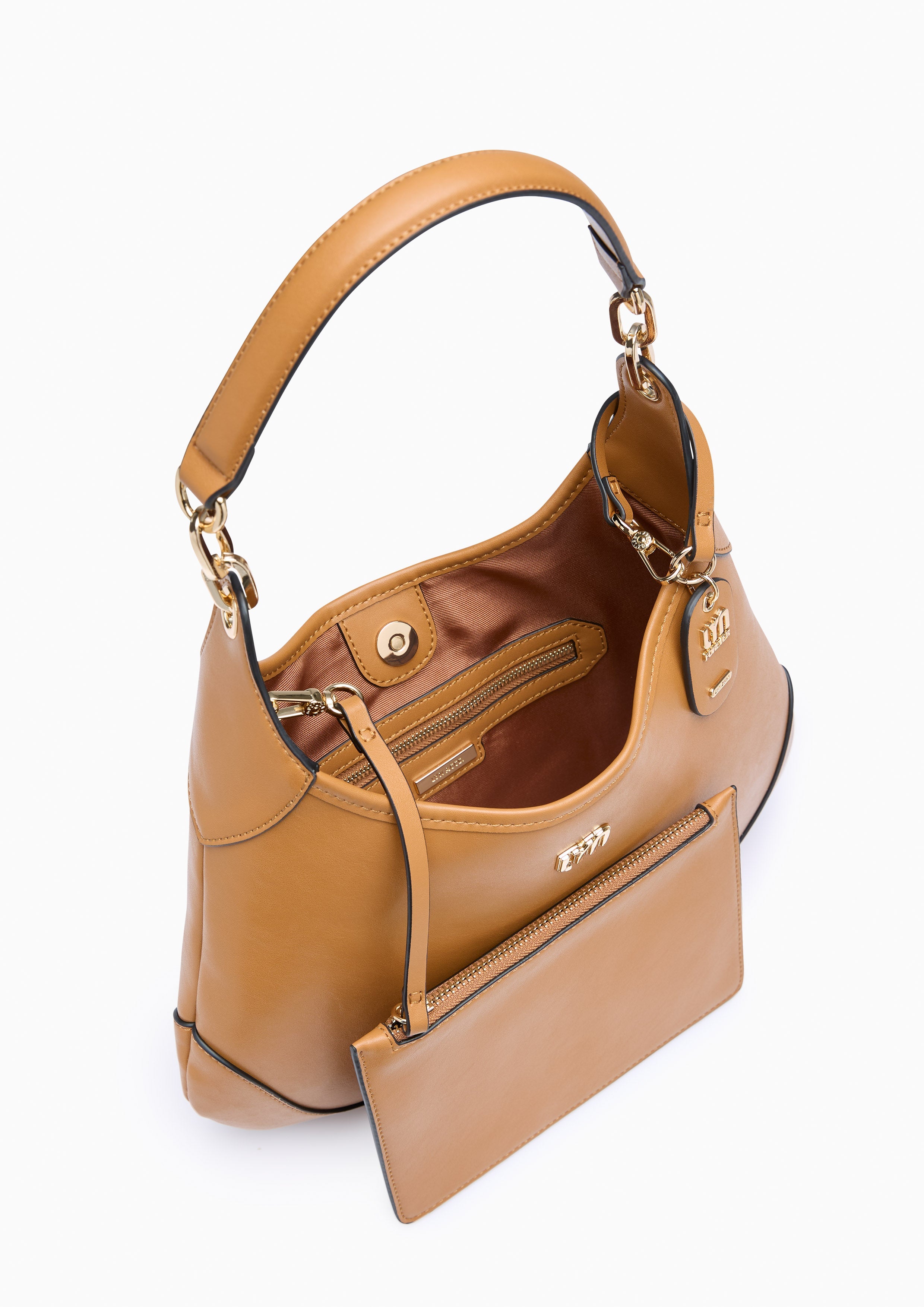Neva Hobo Crossbody Bag - Caramel