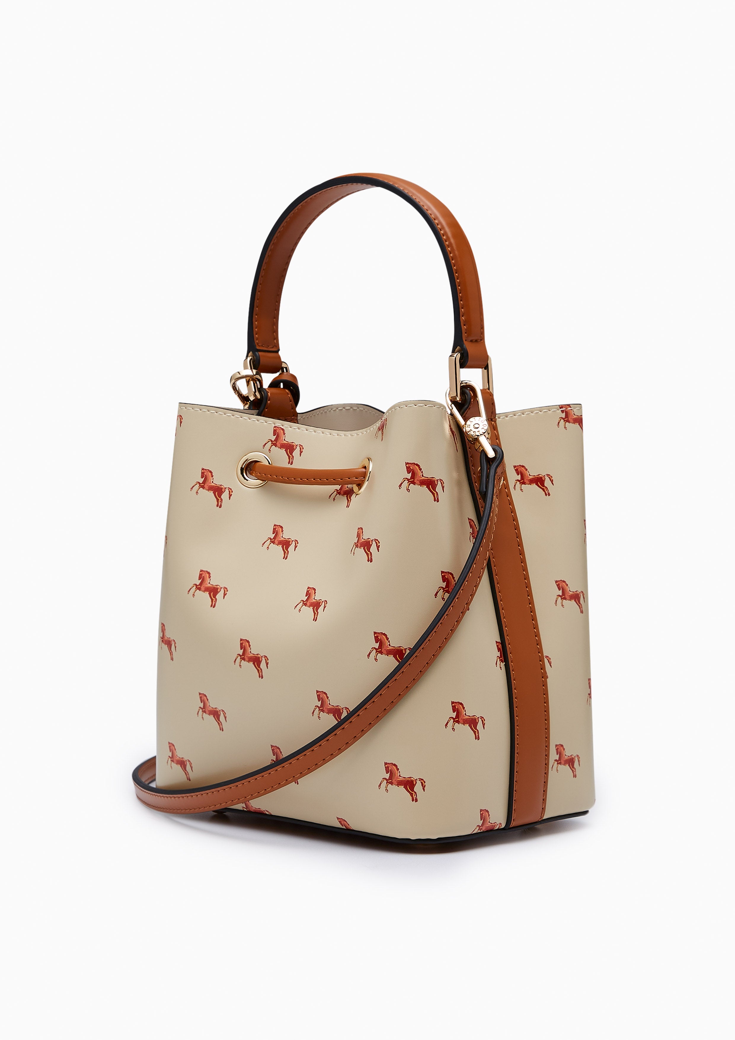 Re-Edit Carina Mustang Bucket Bag - Printed Beige