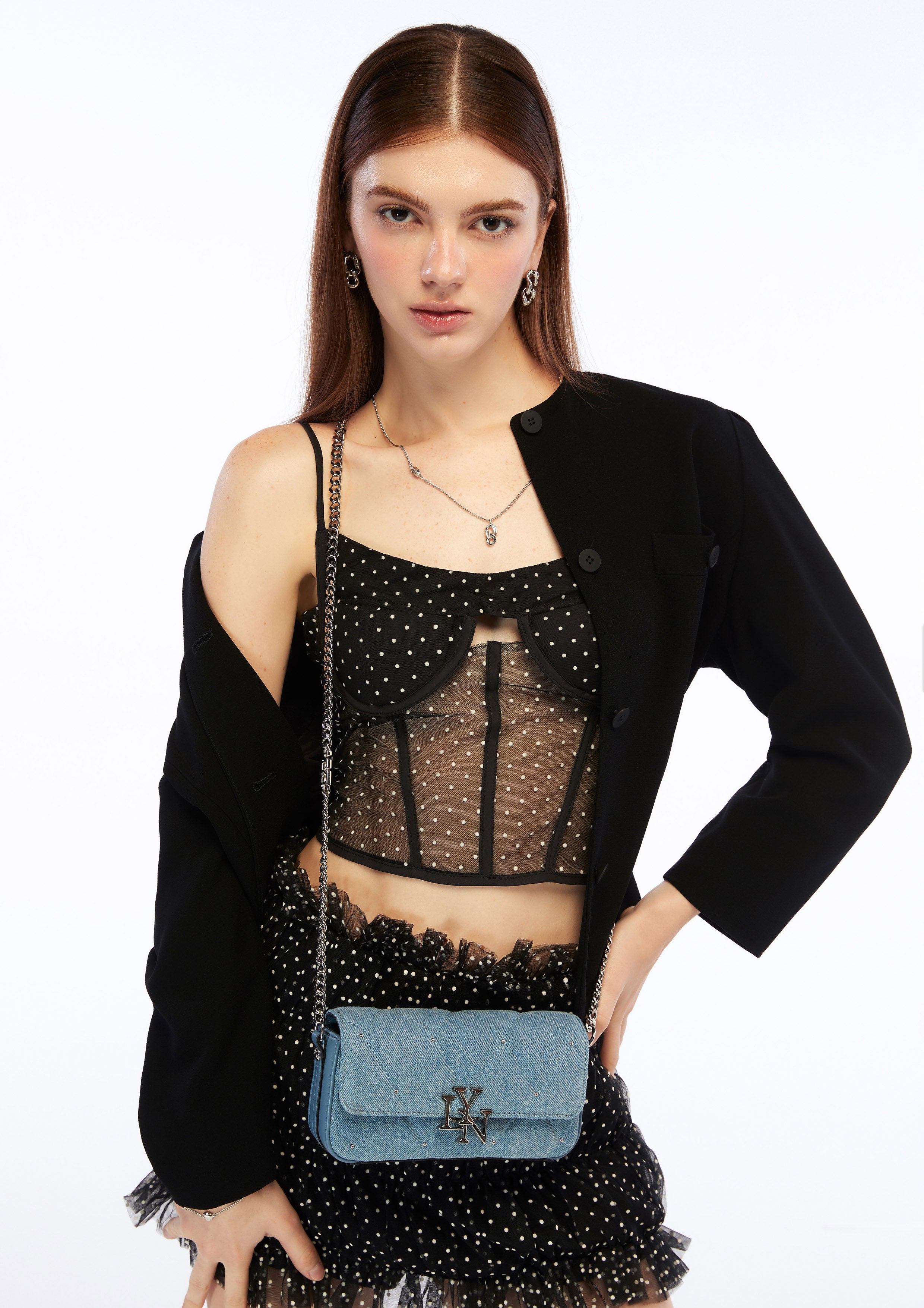 Rexha Denim Crossbody Bag - Blue Variation 2