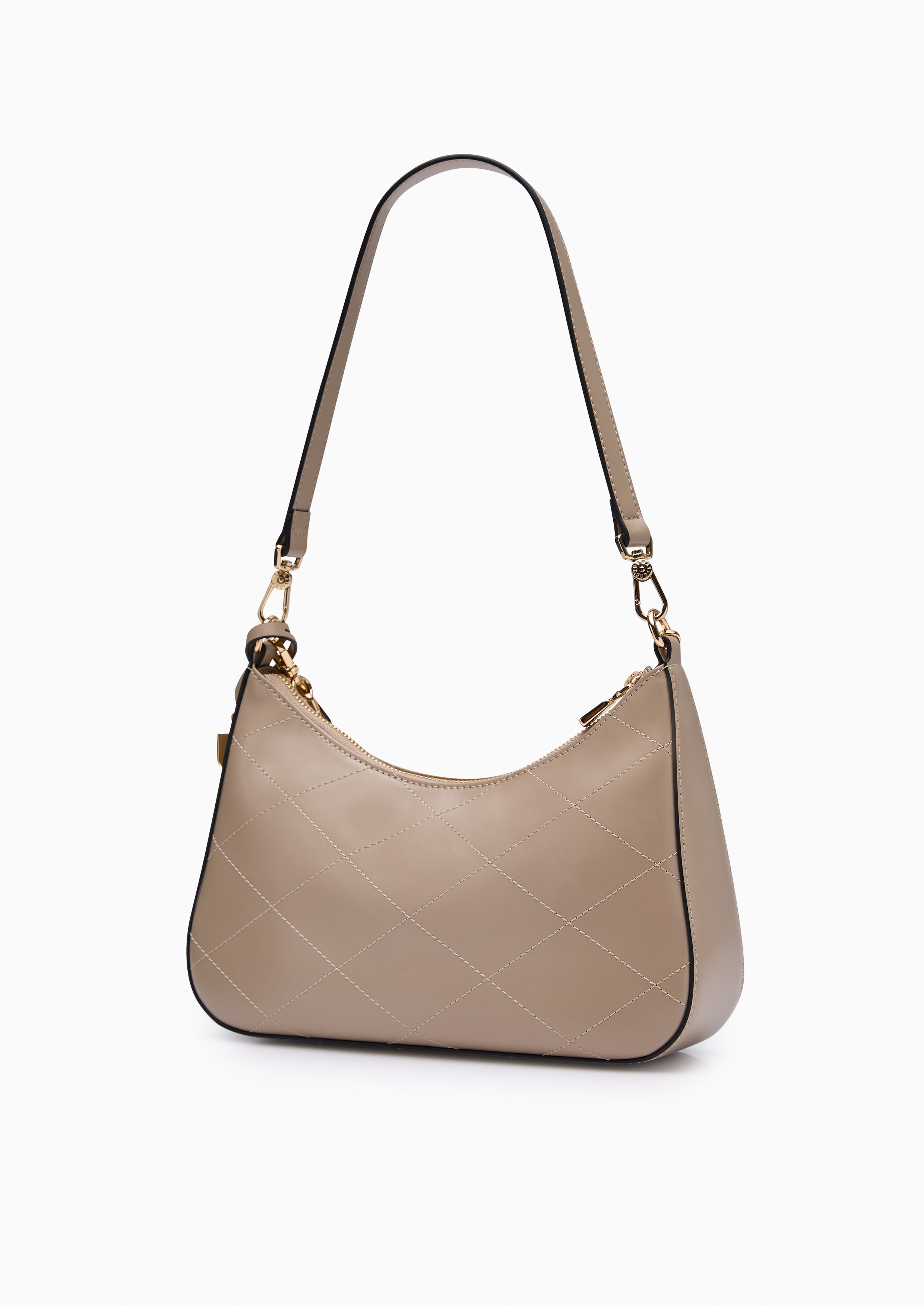Re-Edit Rosee Quilt M Shoulder Bag - Taupe
