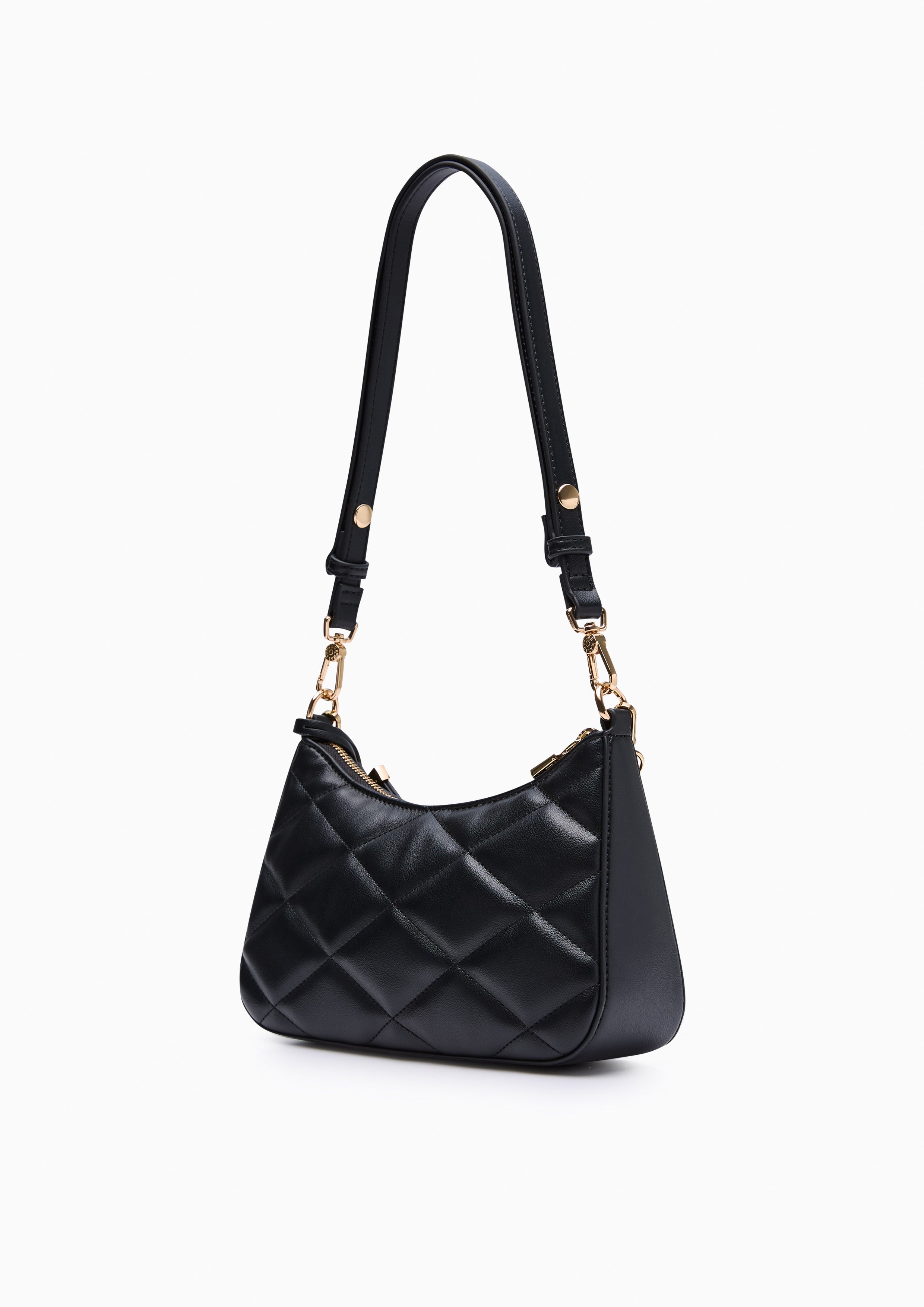 Re-Edit Rosee Quilt S Shoulder Bag - Black