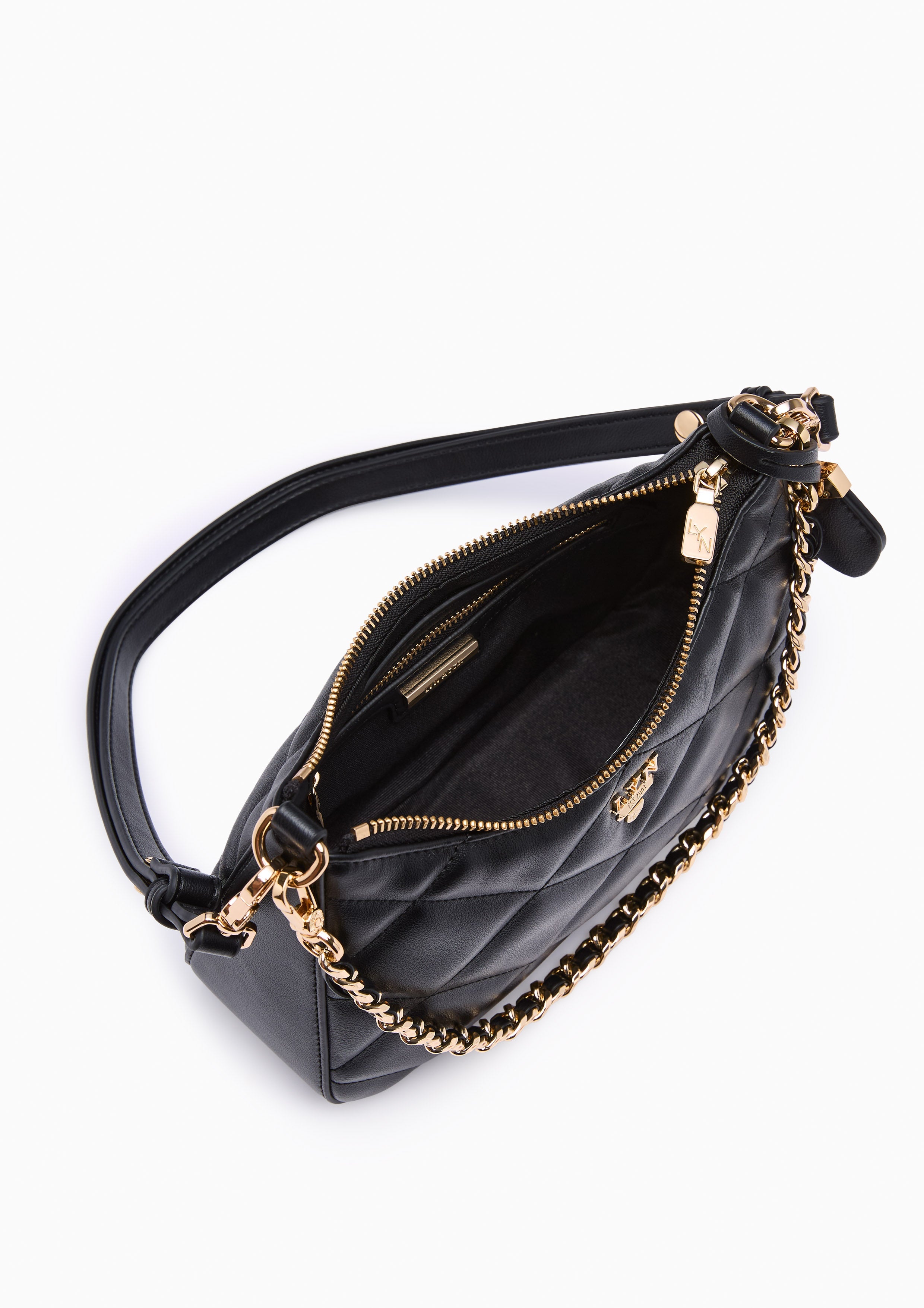 Re-Edit Rosee Quilt S Shoulder Bag - Black