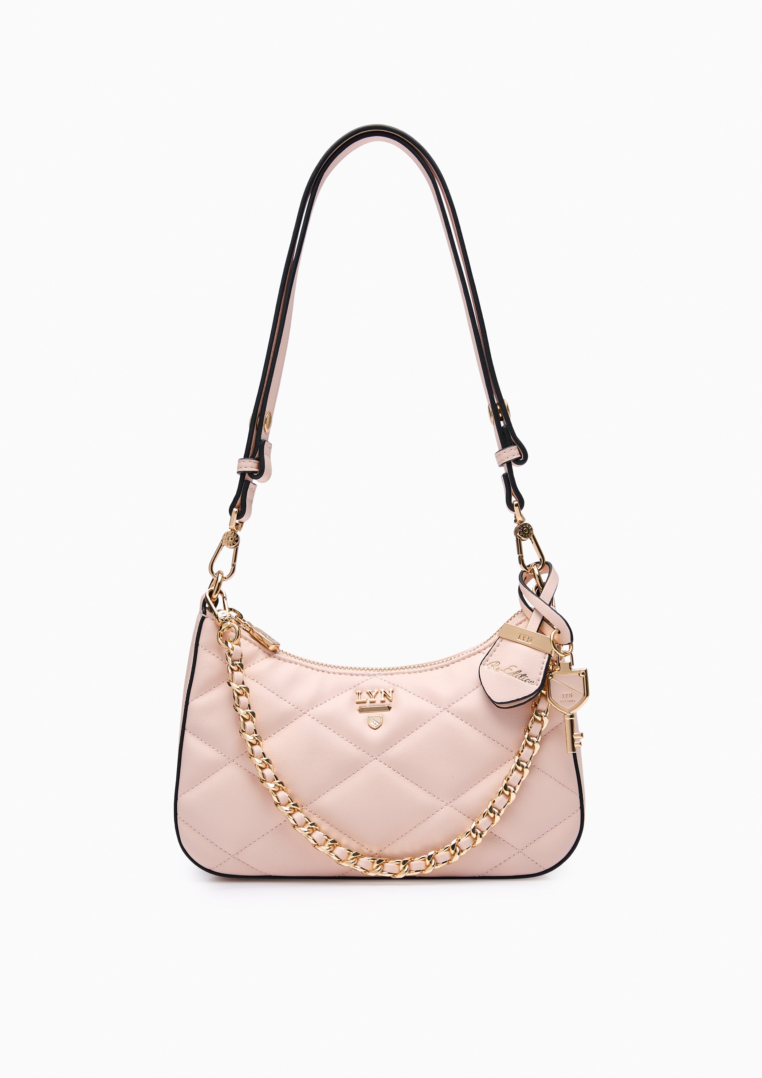 Re-Edit Rosee Quilt S Shoulder Bag - Light Pink