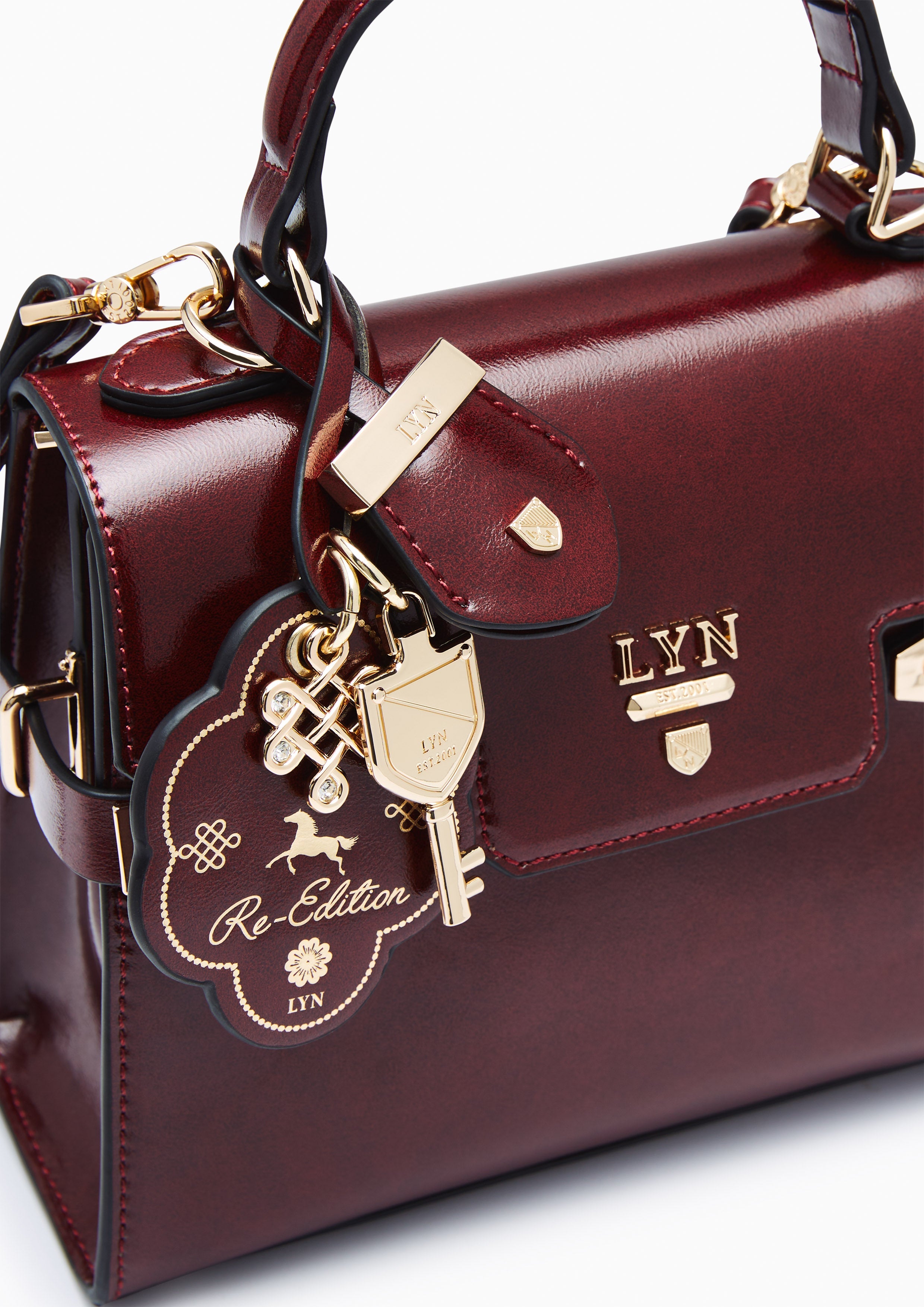 Re-Edit Bliss Top Handle S Handbag - Dark Red