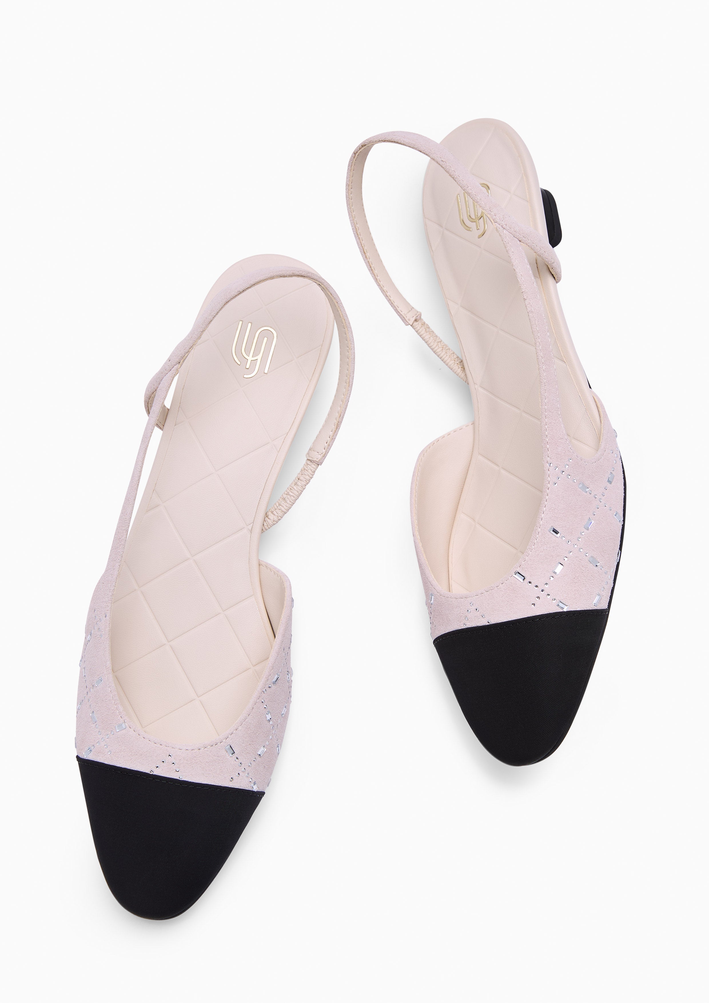 Lucia Crystal Infinite Flats And Sandals - Off-White