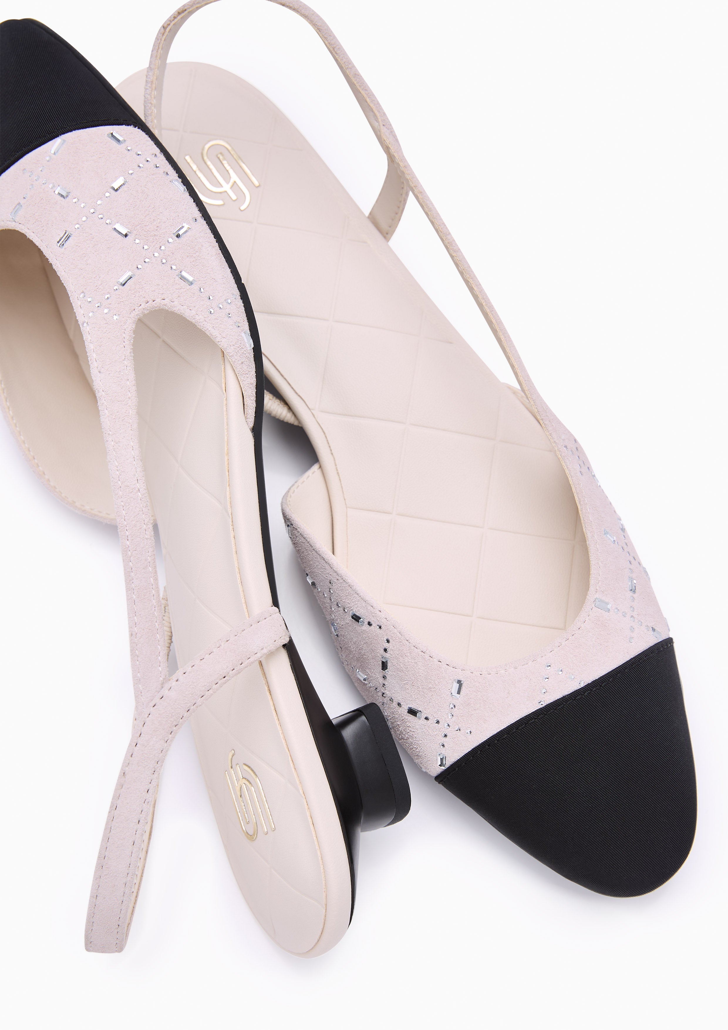 Lucia Crystal Infinite Flats And Sandals - Off-White