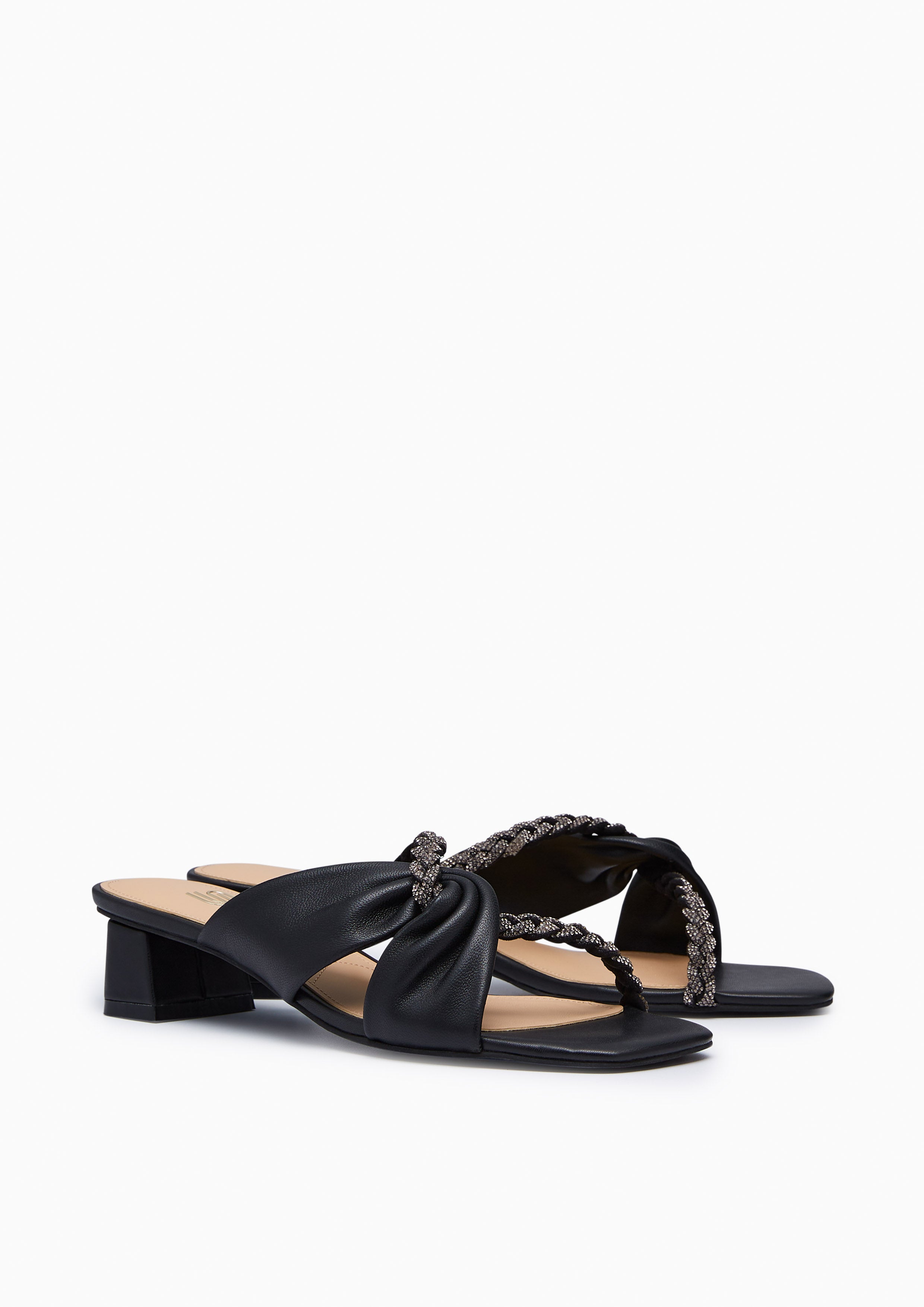 Promise Pleat Infinite Flats And Sandals - Black