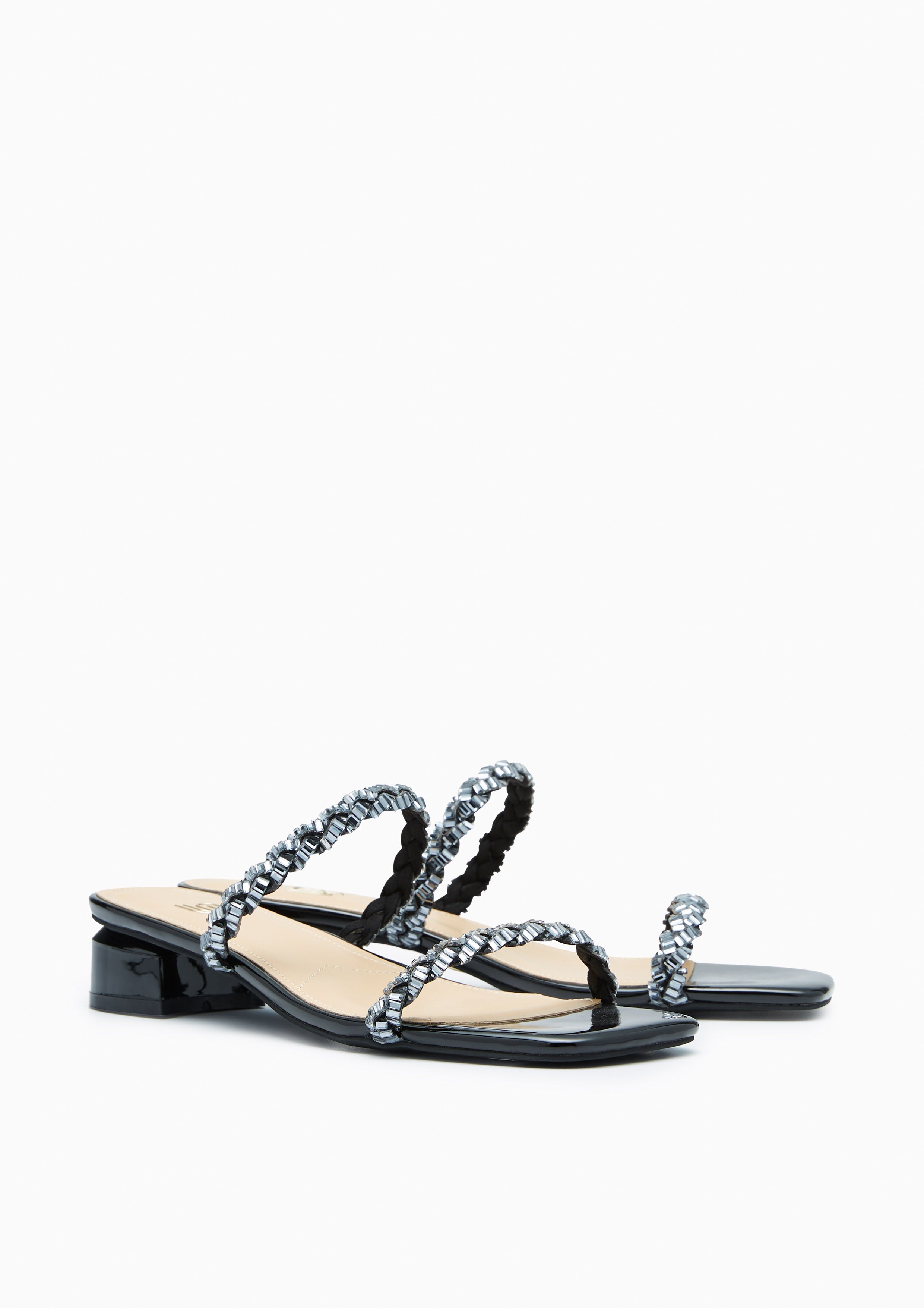 Promise Square Infinite Flats And Sandals - Black