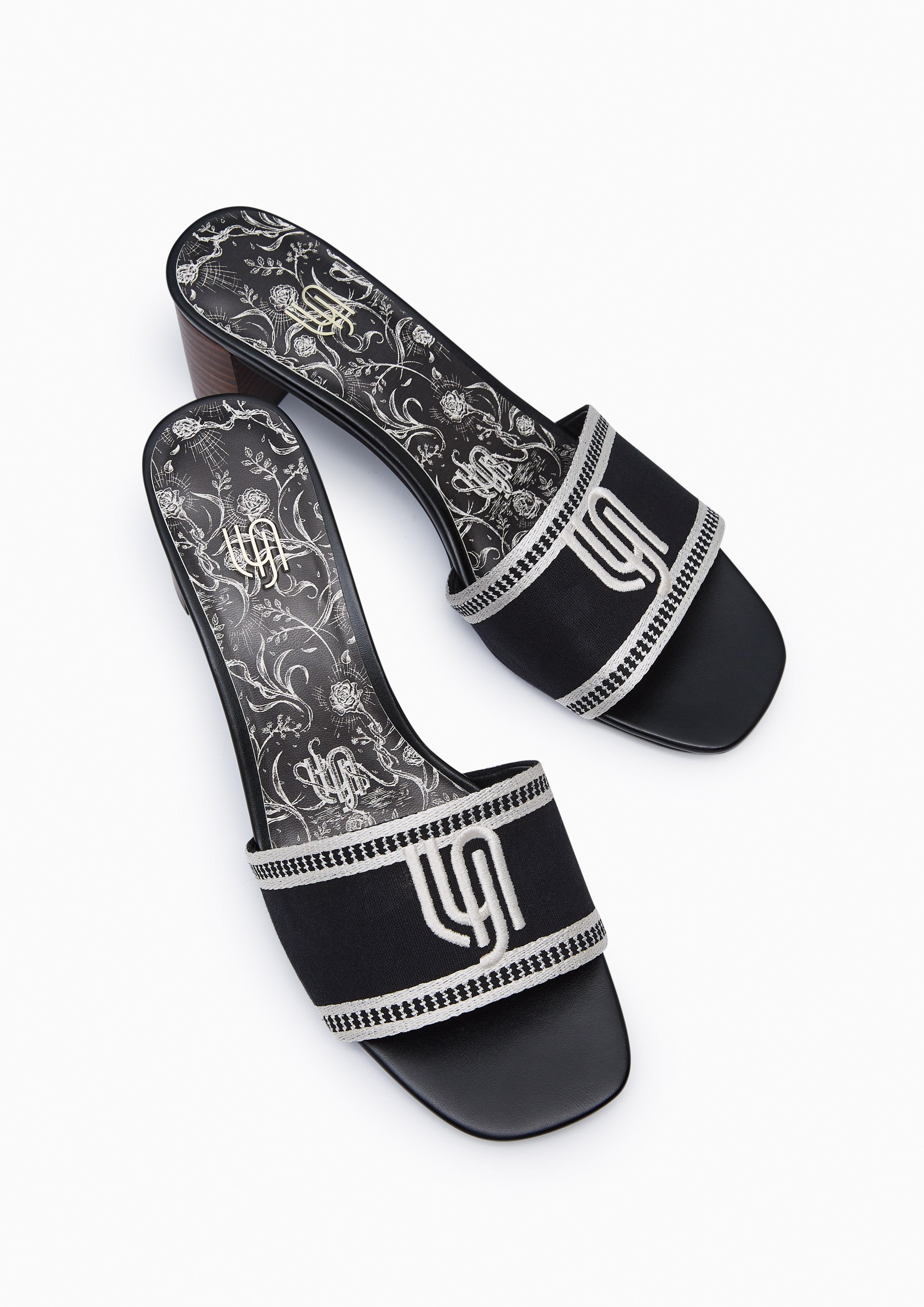 Maiden Mid Stack Infinite Flats And Sandals - Black