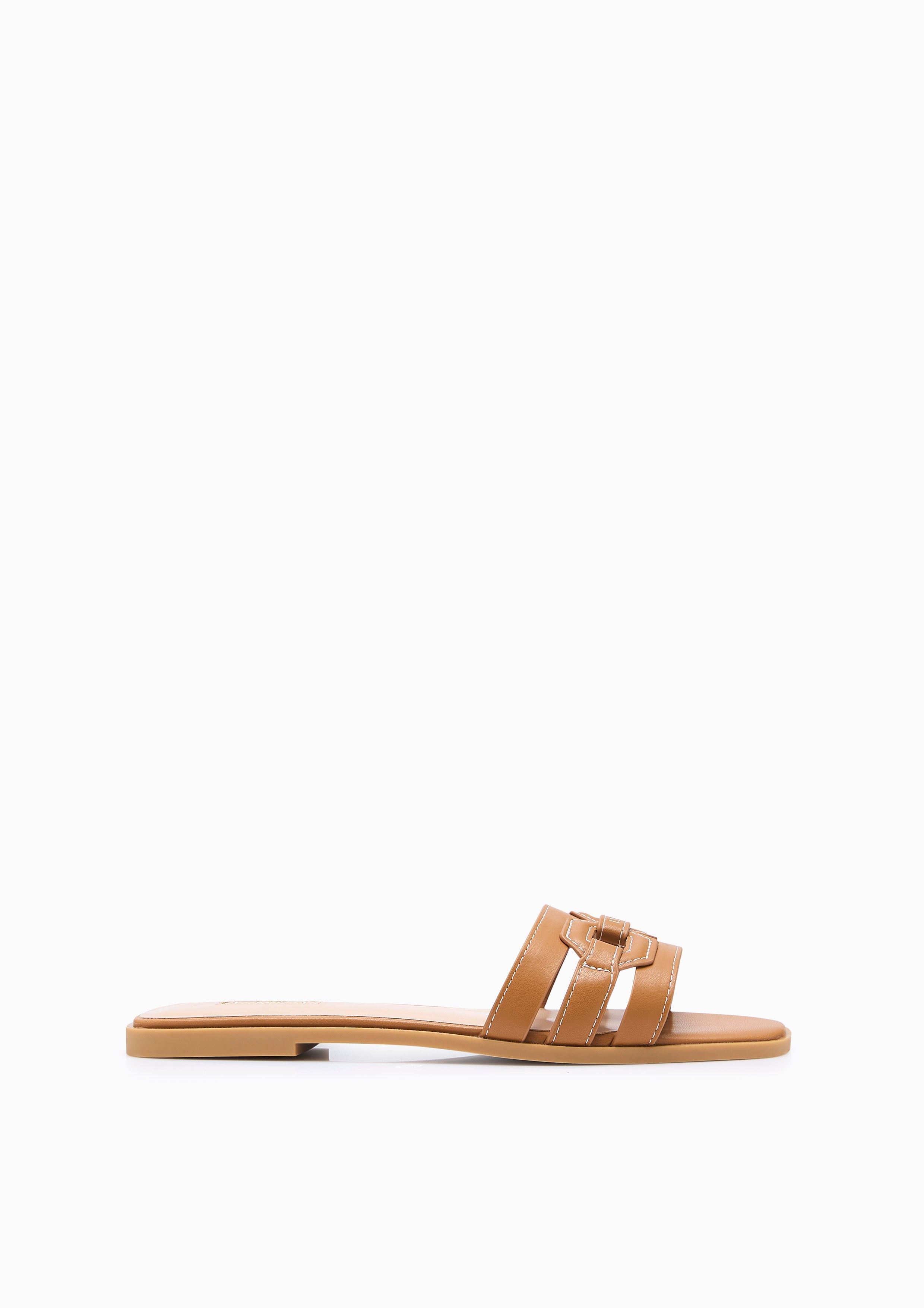 Chain Flats And Sandals - Brown