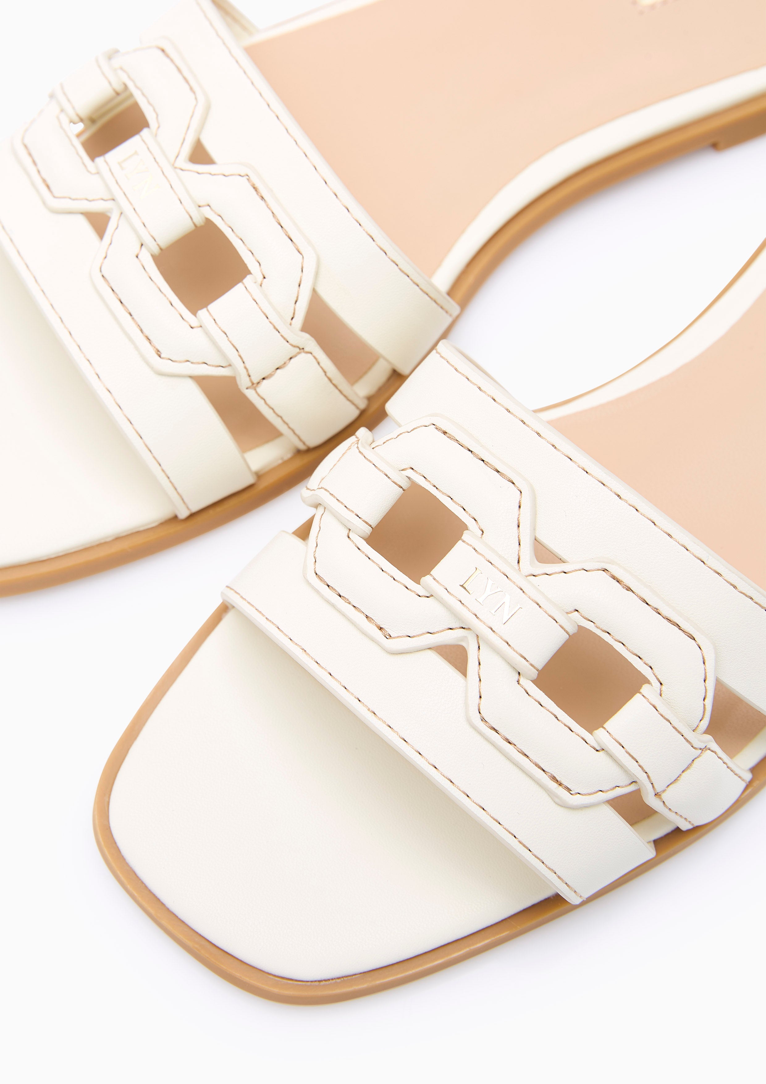 Chain Flats And Sandals - Ivory
