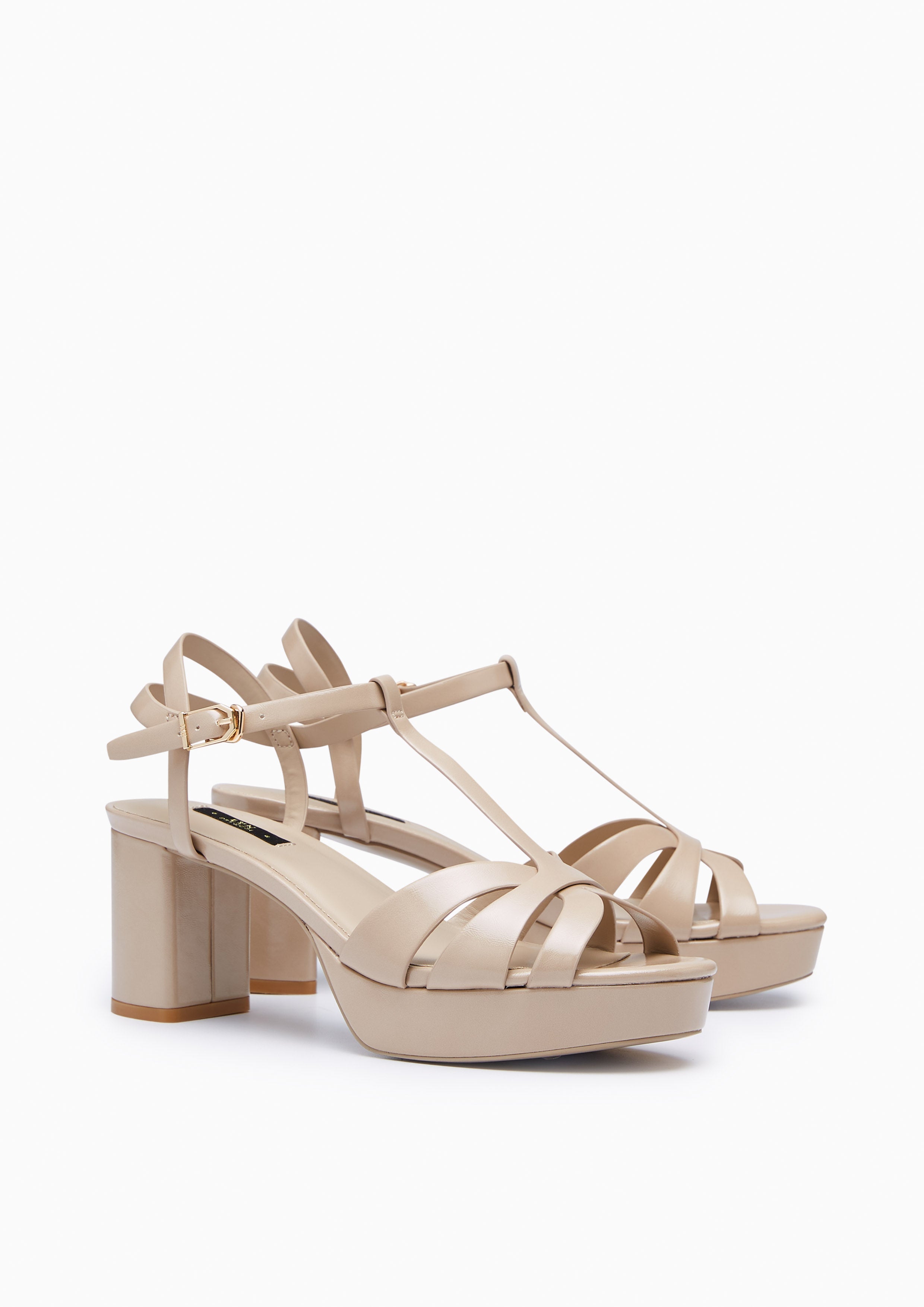 Sabella Mid Denim Flats And Sandals - Biege Variation 2