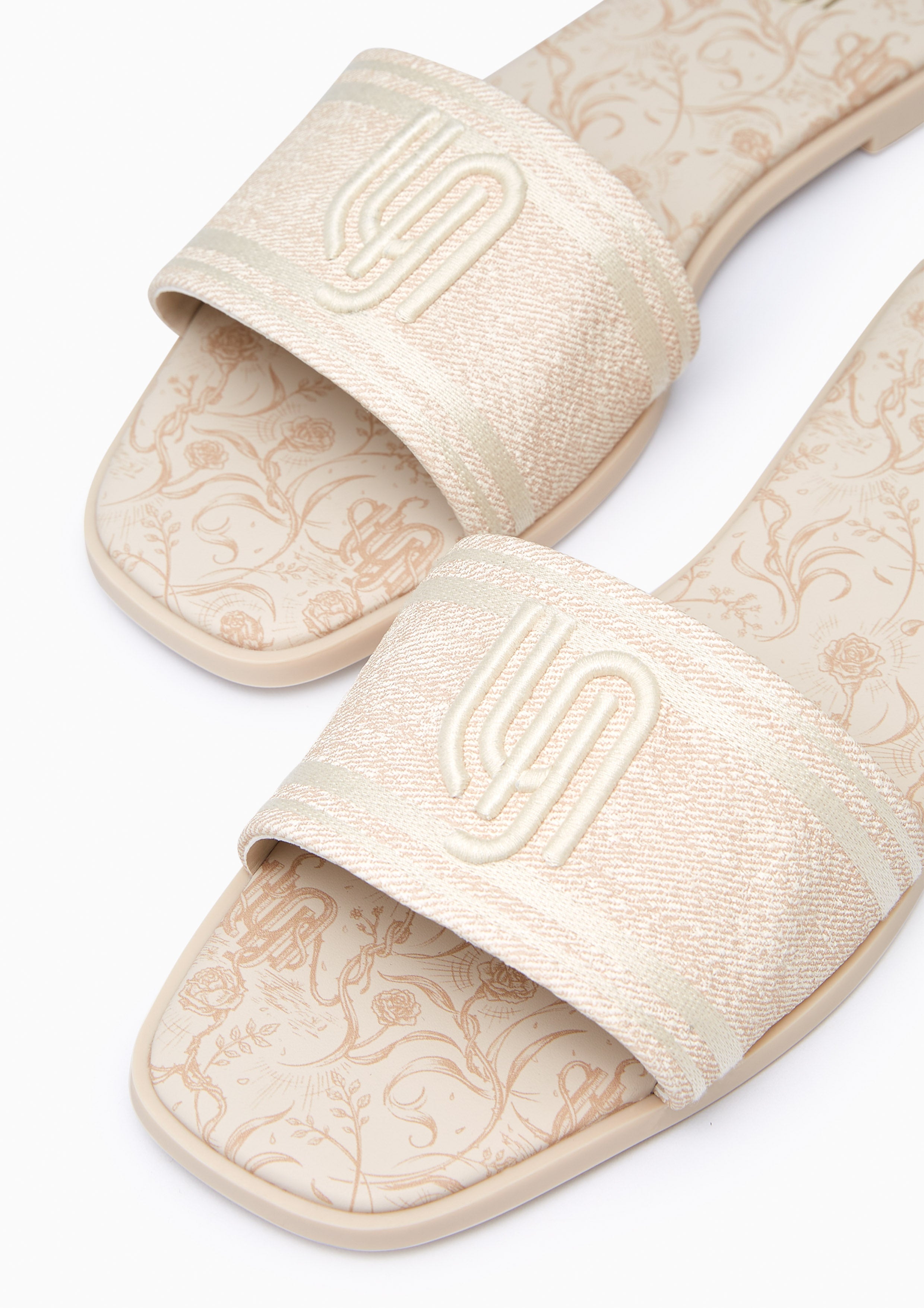 Maiden Denim Flat Infinite Flats And Sandals - Biege Variation 2